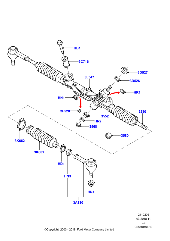 FORD 1132534 - Scatola guida www.autoricambit.com