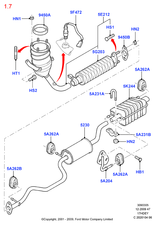 FORD 1073466 - Guarnizione, Tubo gas scarico www.autoricambit.com