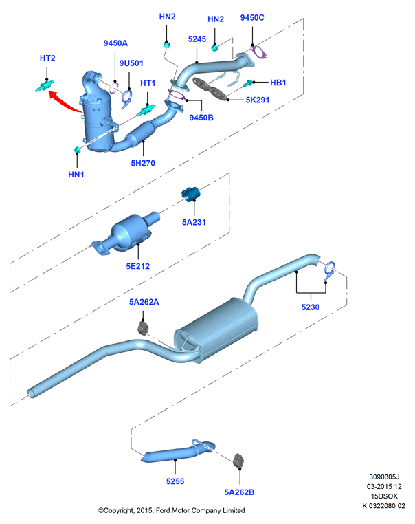 FORD 1887555 - Tubo gas scarico www.autoricambit.com