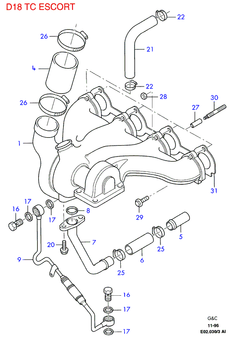 FORD 1 104 428 - Tubo olio, Compressore www.autoricambit.com