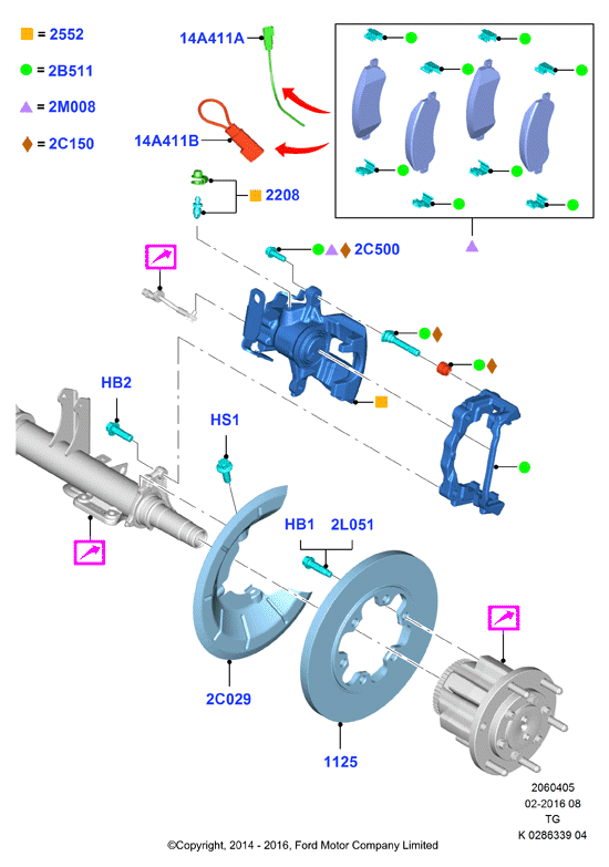 FORD 1840037 - Kit pastiglie freno, Freno a disco www.autoricambit.com