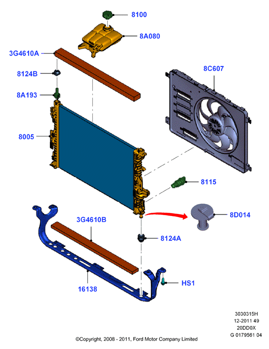 FORD 1762395 - Radiatore, Raffreddamento motore www.autoricambit.com