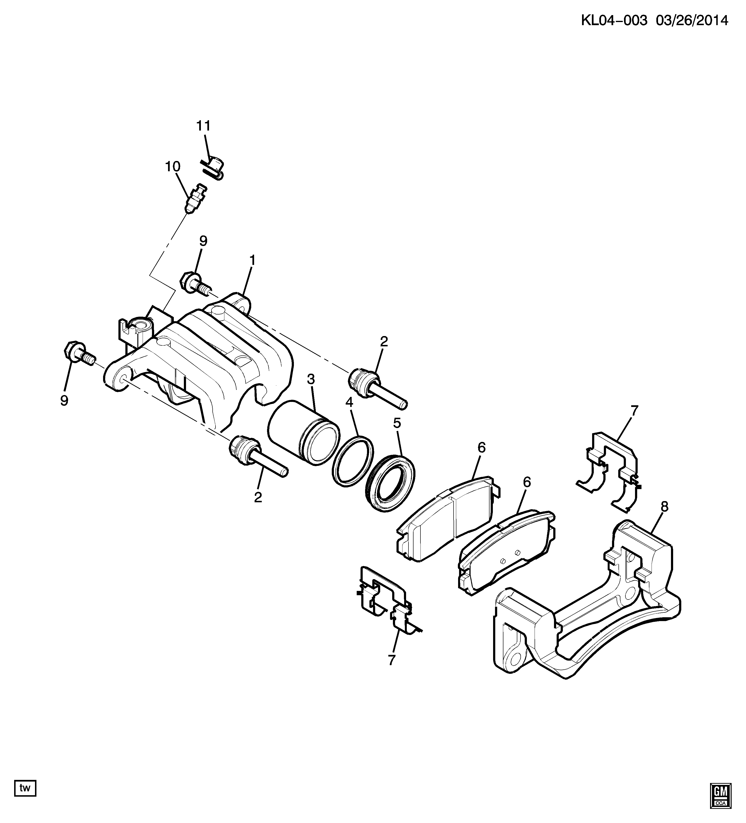 Opel 20993775 - Pinza freno www.autoricambit.com