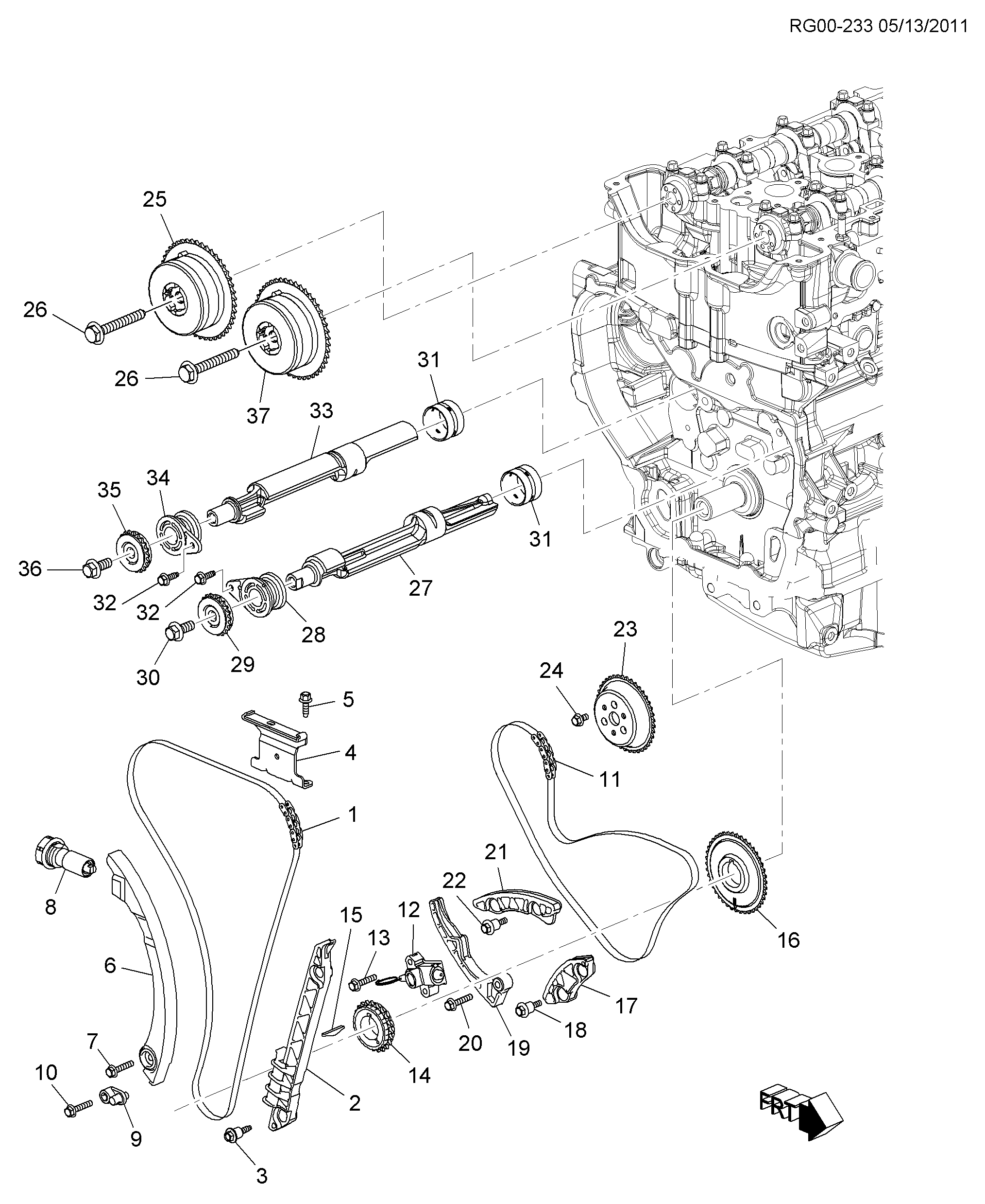 SAAB 12 608 580 - Tenditore, Catena distribuzione www.autoricambit.com