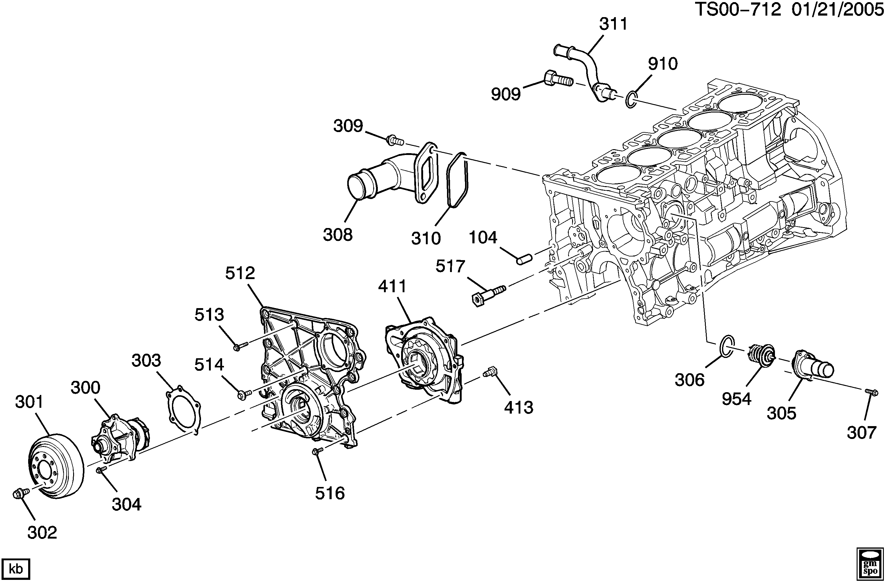 SAAB 12 620 226 - PUMP,WAT(INCLS 303)(W/GSKT)(ACDelco #251-731) www.autoricambit.com