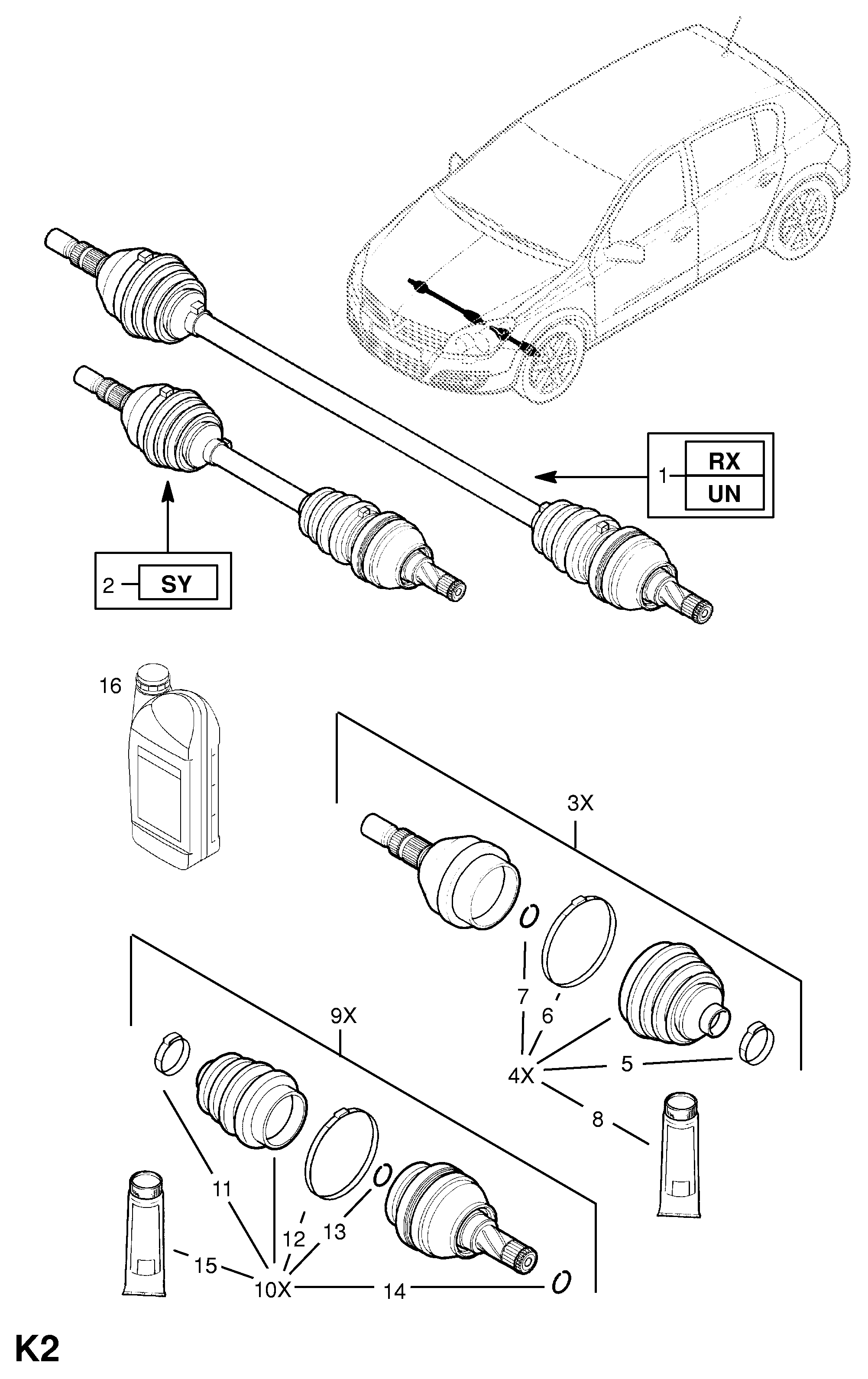 Opel 1603271 - Kit giunti, Semiasse www.autoricambit.com