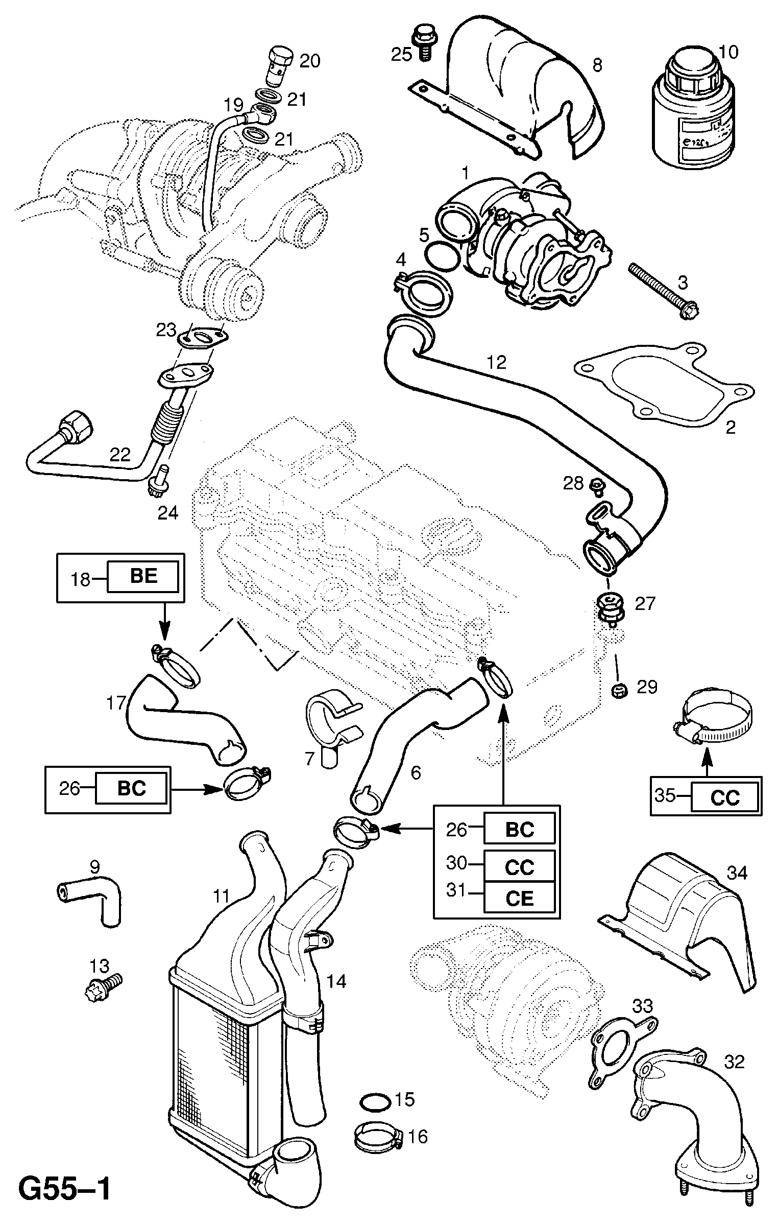 Opel 58 60 735 - Tubo olio, Compressore www.autoricambit.com