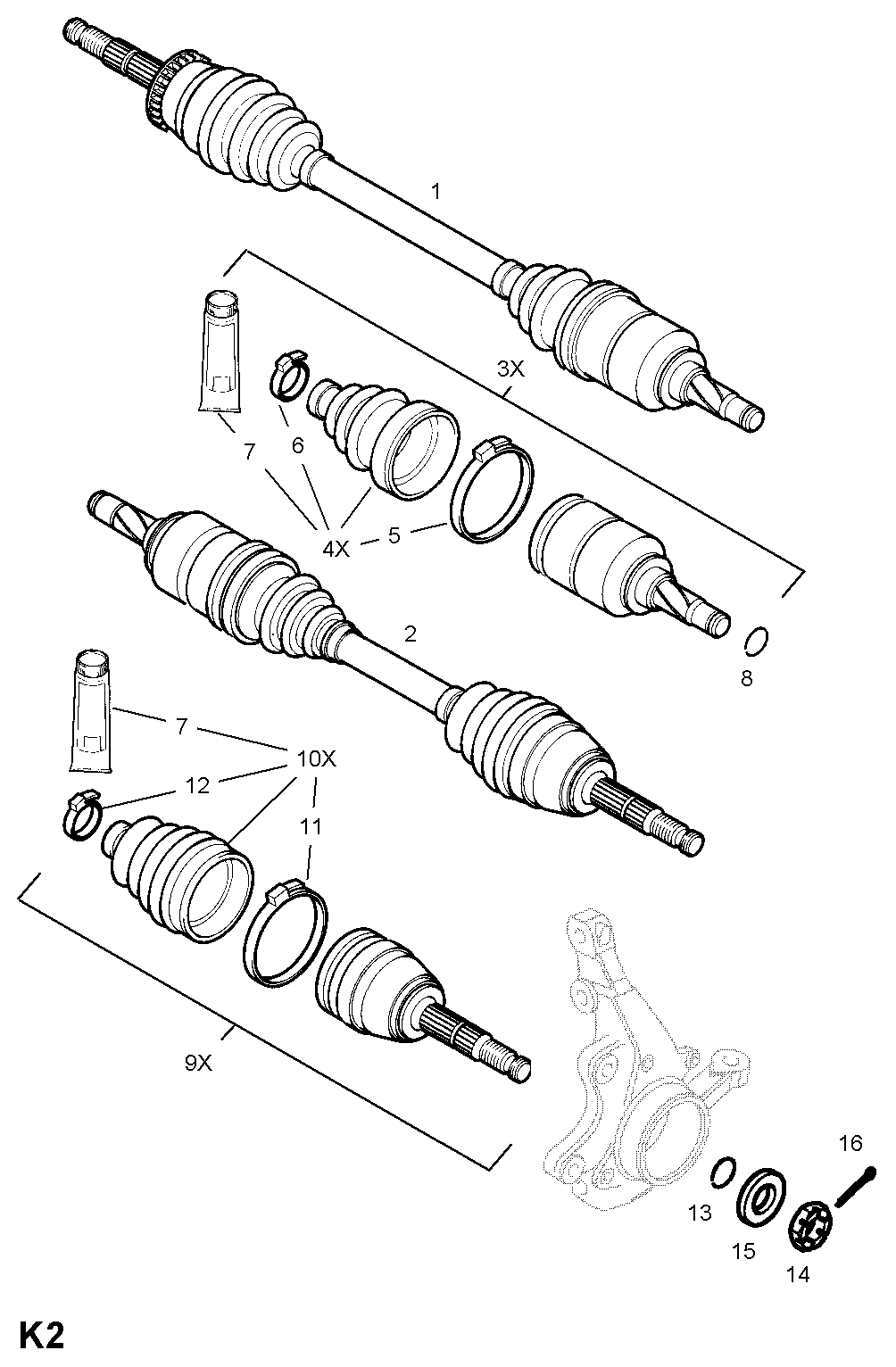 Opel 374377 - Kit giunti, Semiasse www.autoricambit.com