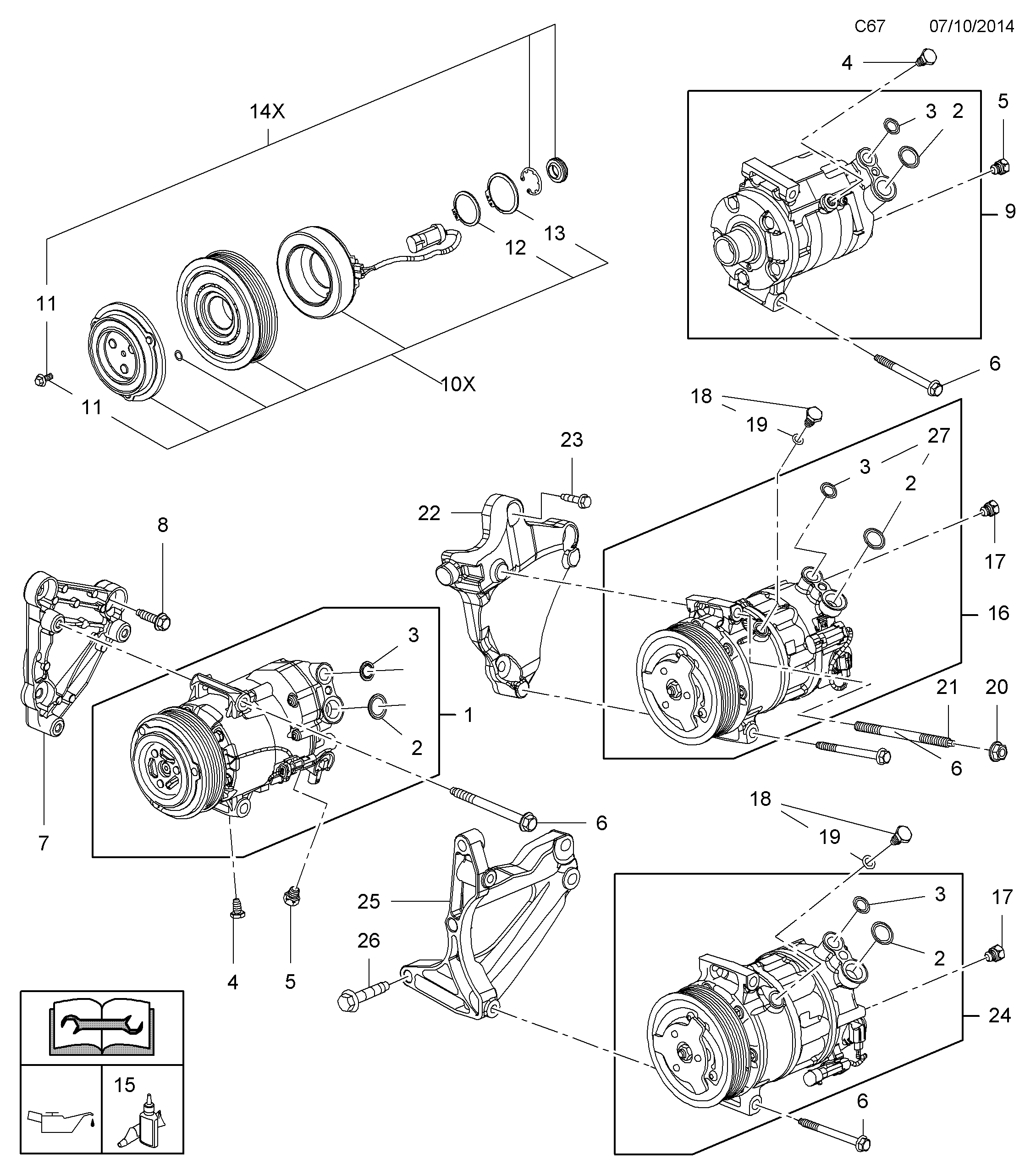 Opel 68 54 110 - Compressore, Climatizzatore www.autoricambit.com