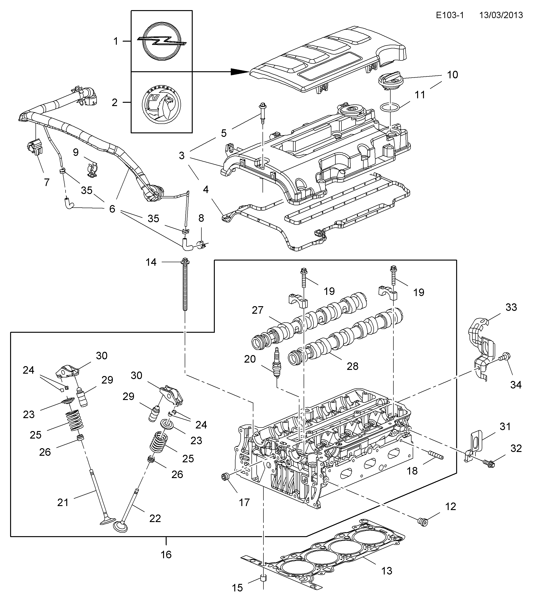 Opel 607 165 - Bullone testata www.autoricambit.com