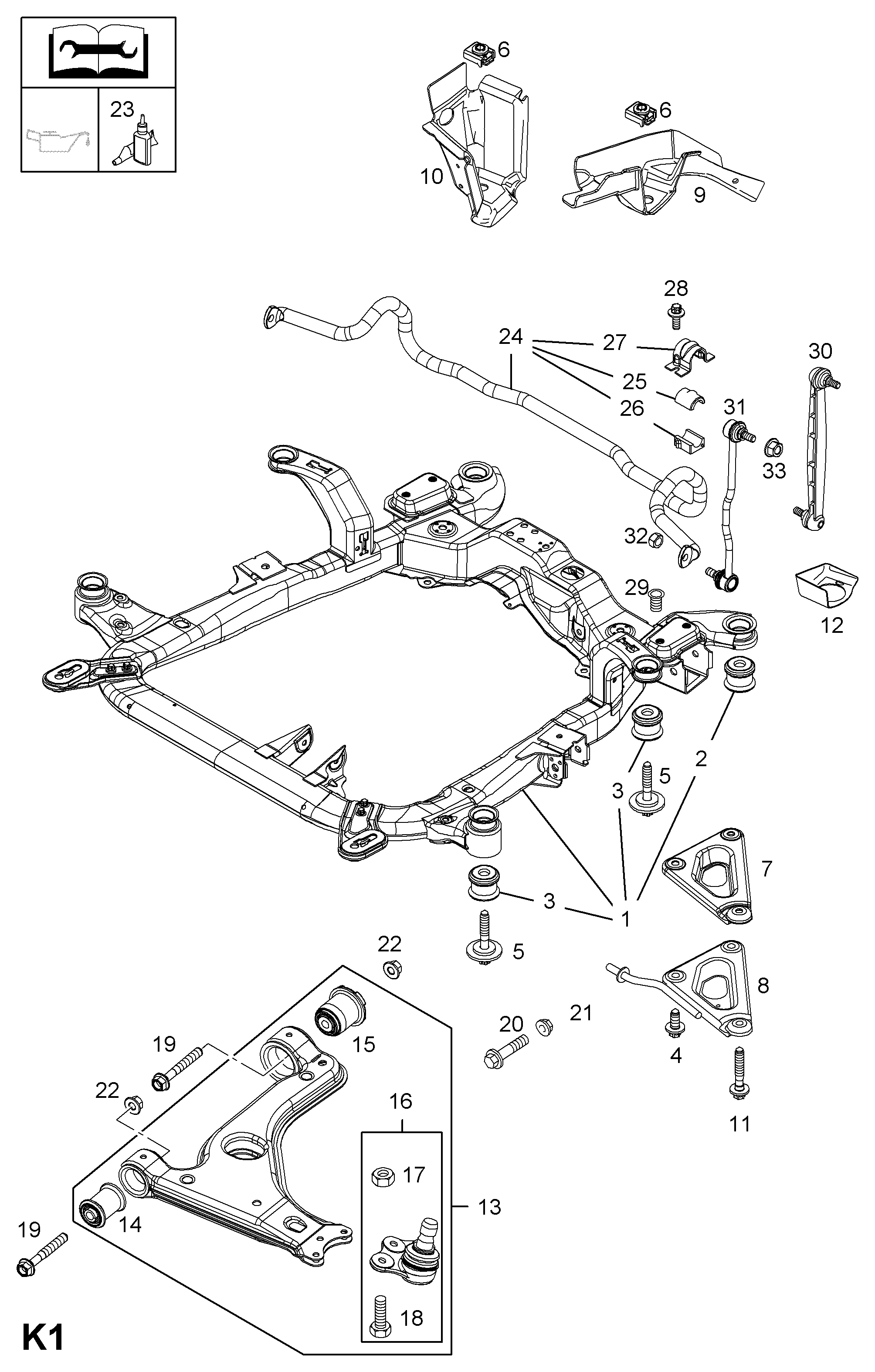 Opel 20 00 870 - Kit riparazione, Sospensione ruota www.autoricambit.com