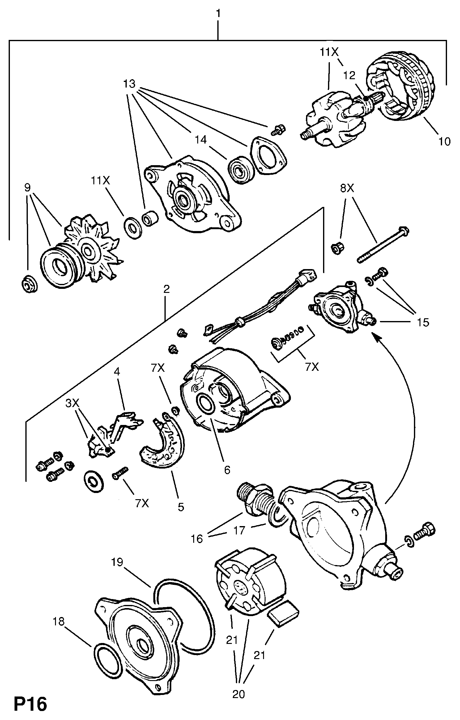 Opel 6205428 - Raddrizzatore, Alternatore www.autoricambit.com