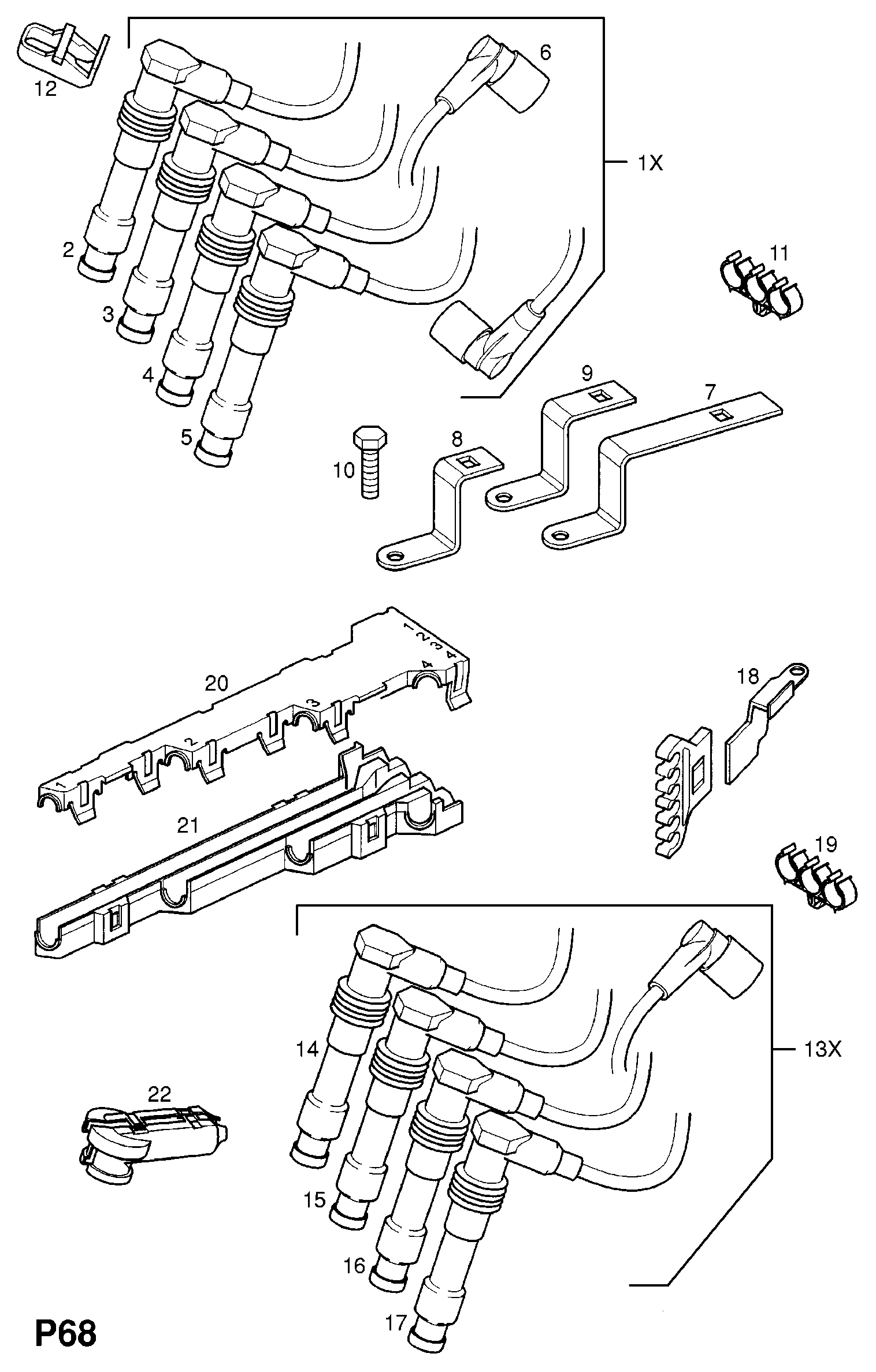 Opel 12 82 128 - Kit cavi accensione www.autoricambit.com