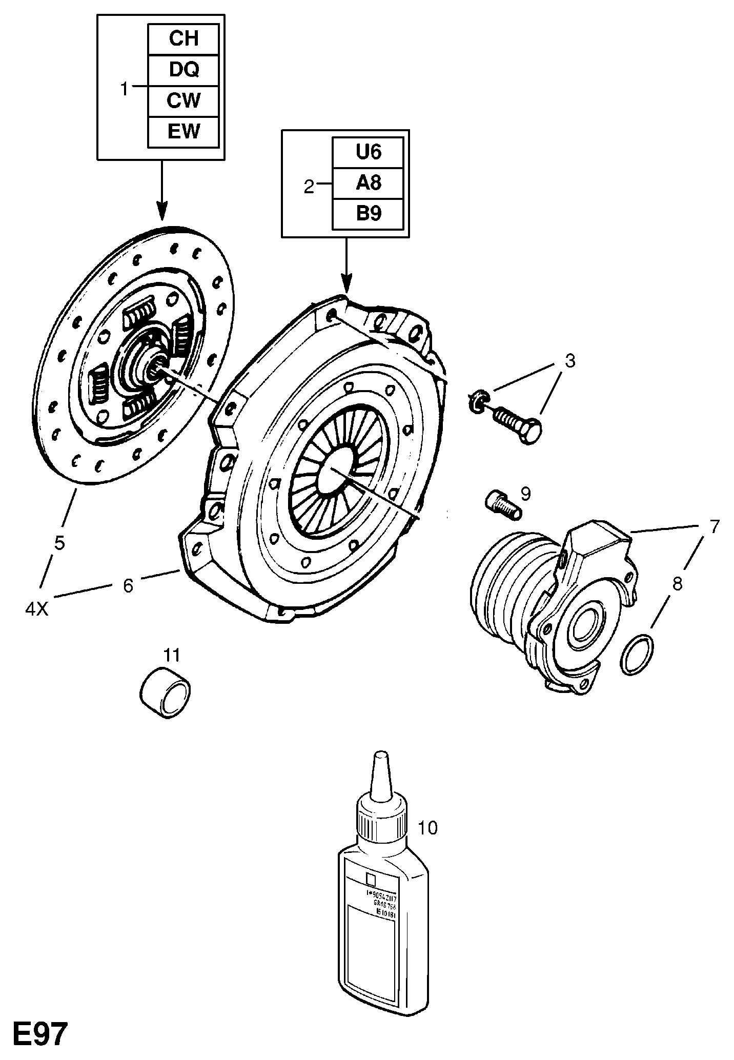 Opel 6 69 124 - Cavo comando, Comando frizione www.autoricambit.com