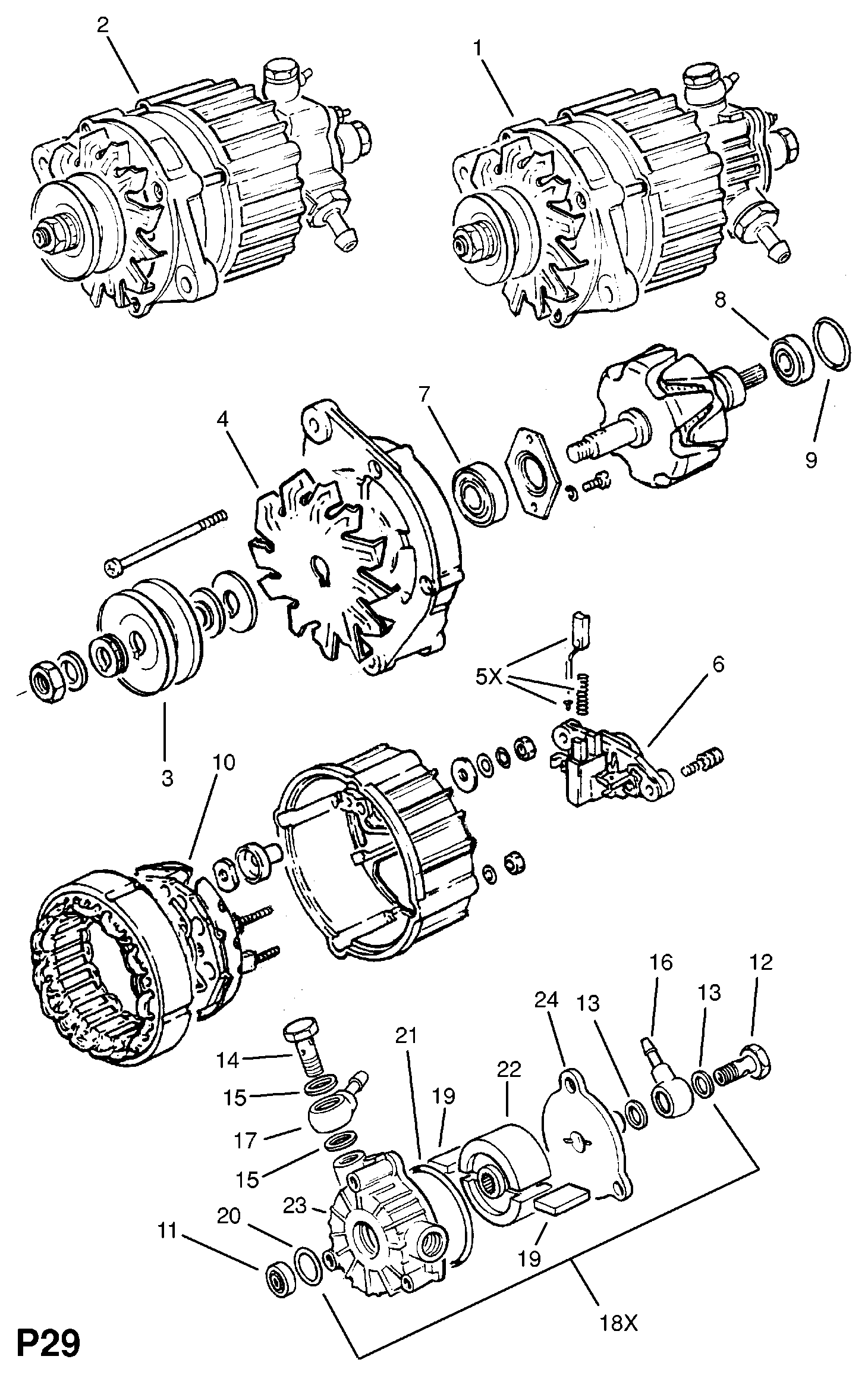 Opel 12 04 253 - Regolatore di tensione del generatore www.autoricambit.com