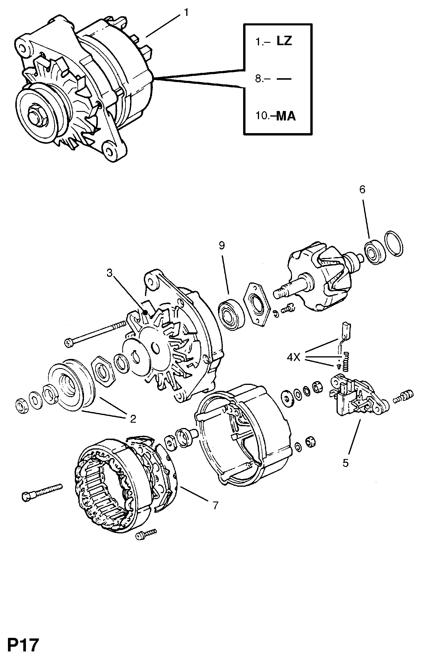 Opel 1205571 - Raddrizzatore, Alternatore www.autoricambit.com