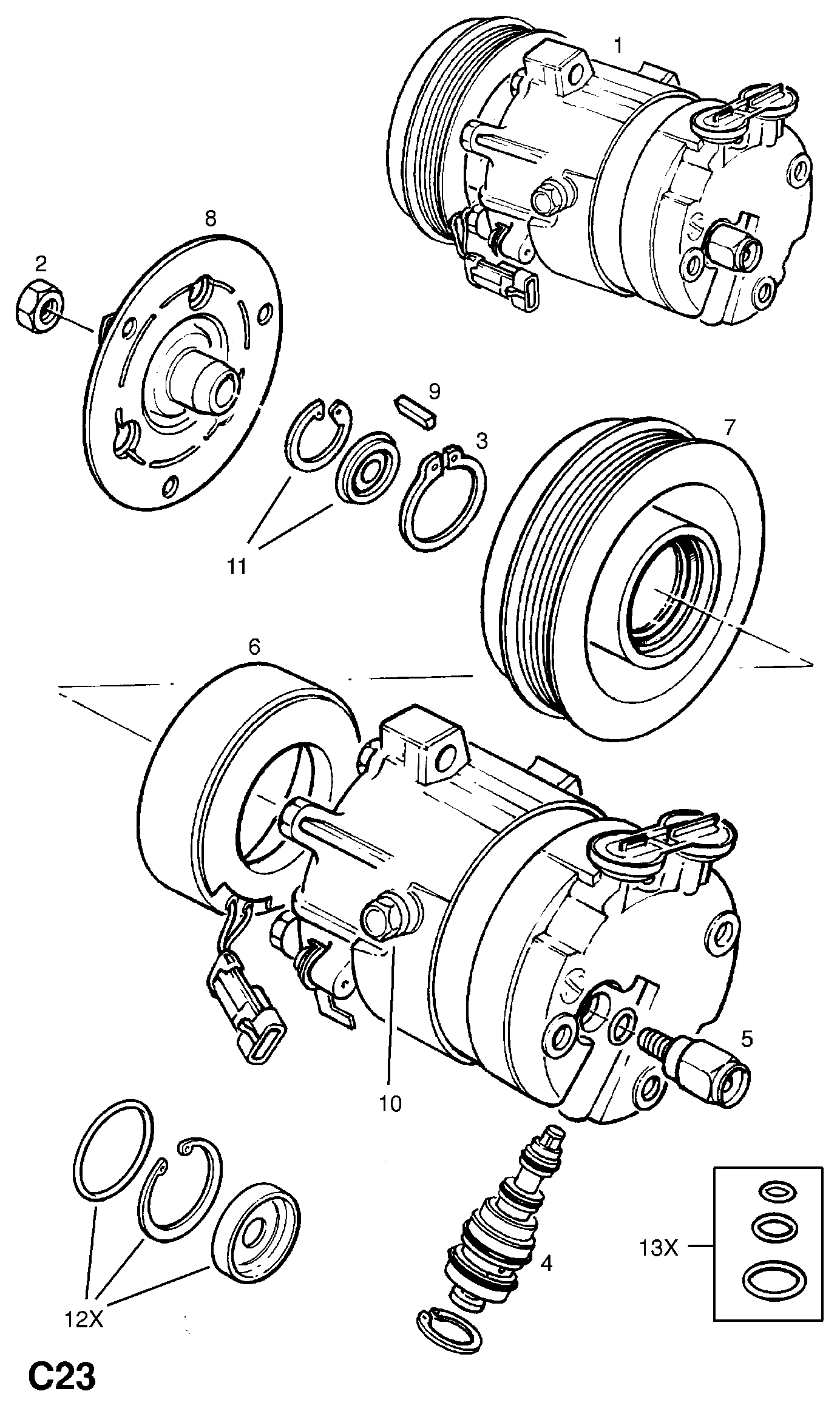 Opel 18 54 043 - Compressore, Climatizzatore www.autoricambit.com