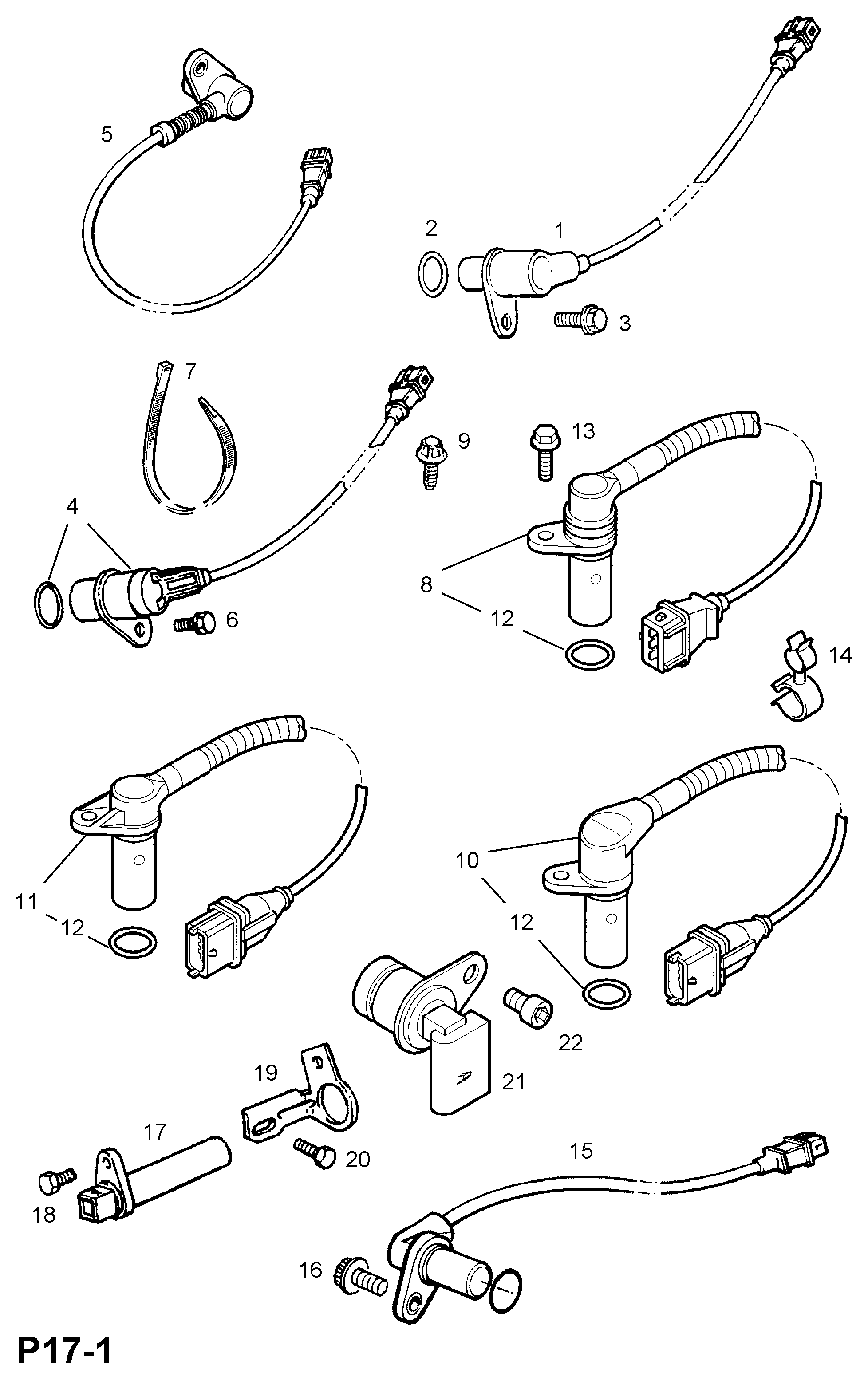 Opel 12 38 228 - Generatore di impulsi, Albero a gomiti www.autoricambit.com