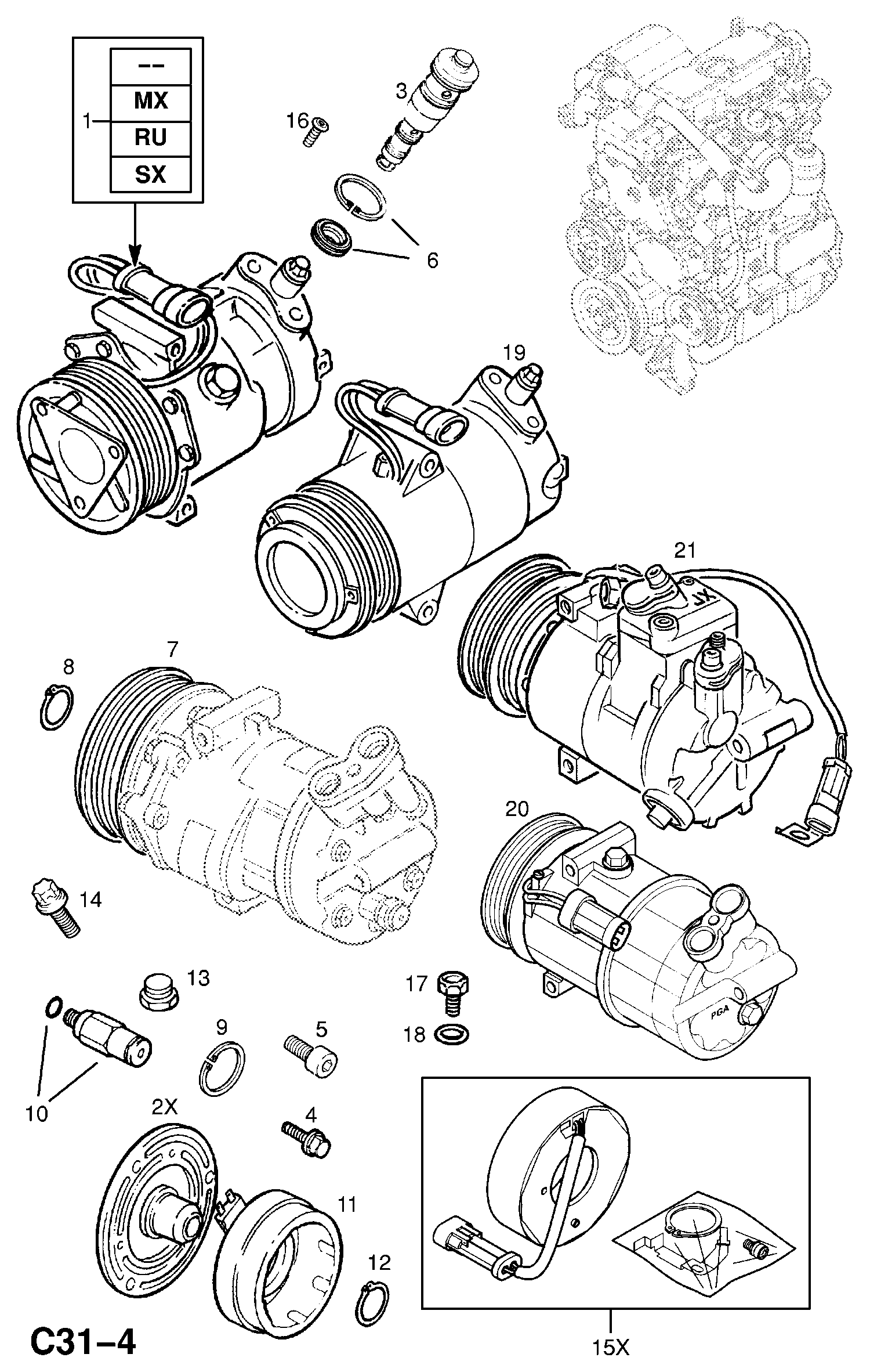 Volvo 6854030 - COMPRESSOR, ASSY., AIR CONDITIONING, EXCHANGE (CORE RETURN NO. 9 www.autoricambit.com