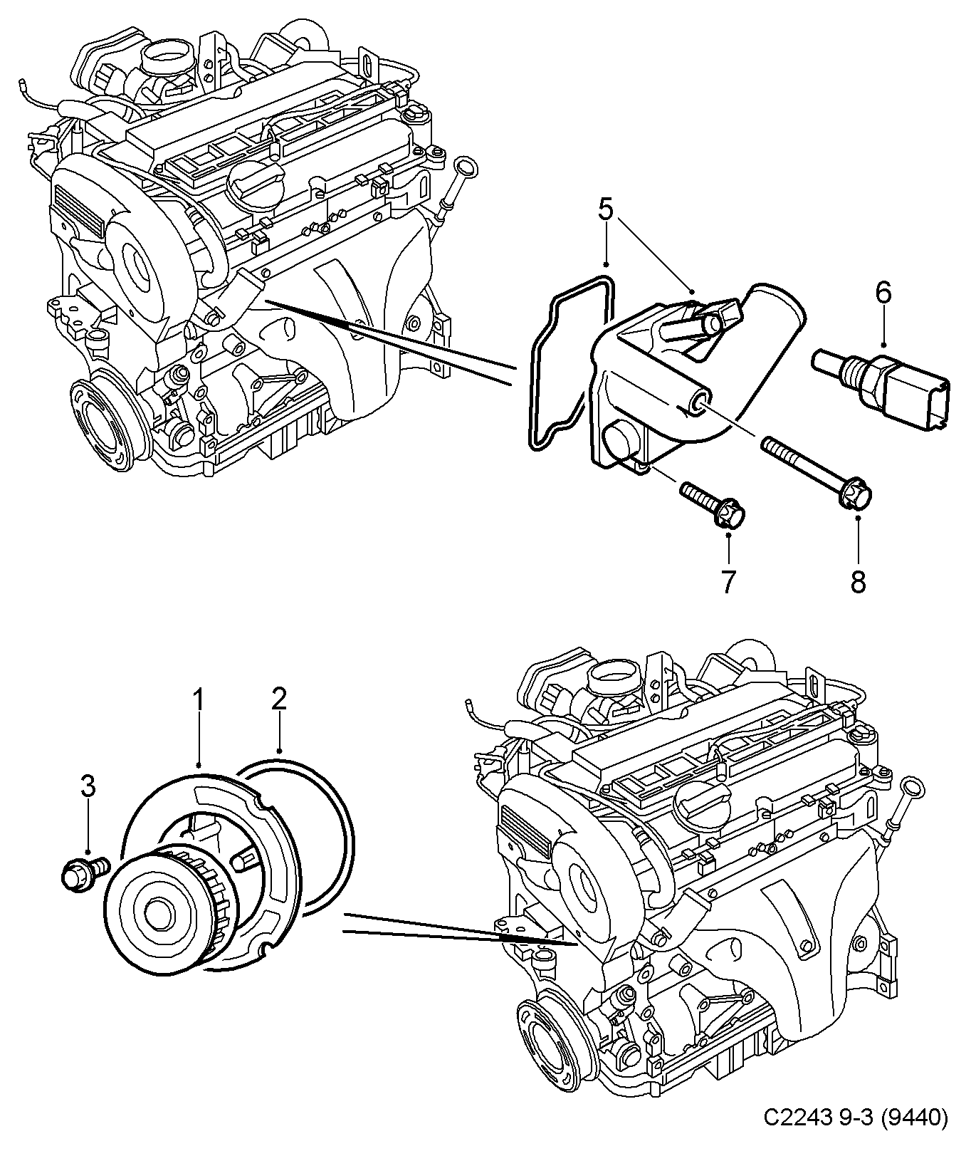 Opel 90 54 3935 - Pompa acqua www.autoricambit.com