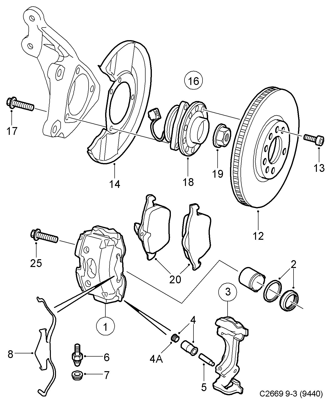 SAAB 90297771 - Kit manicotti di guida, Pinza freno www.autoricambit.com