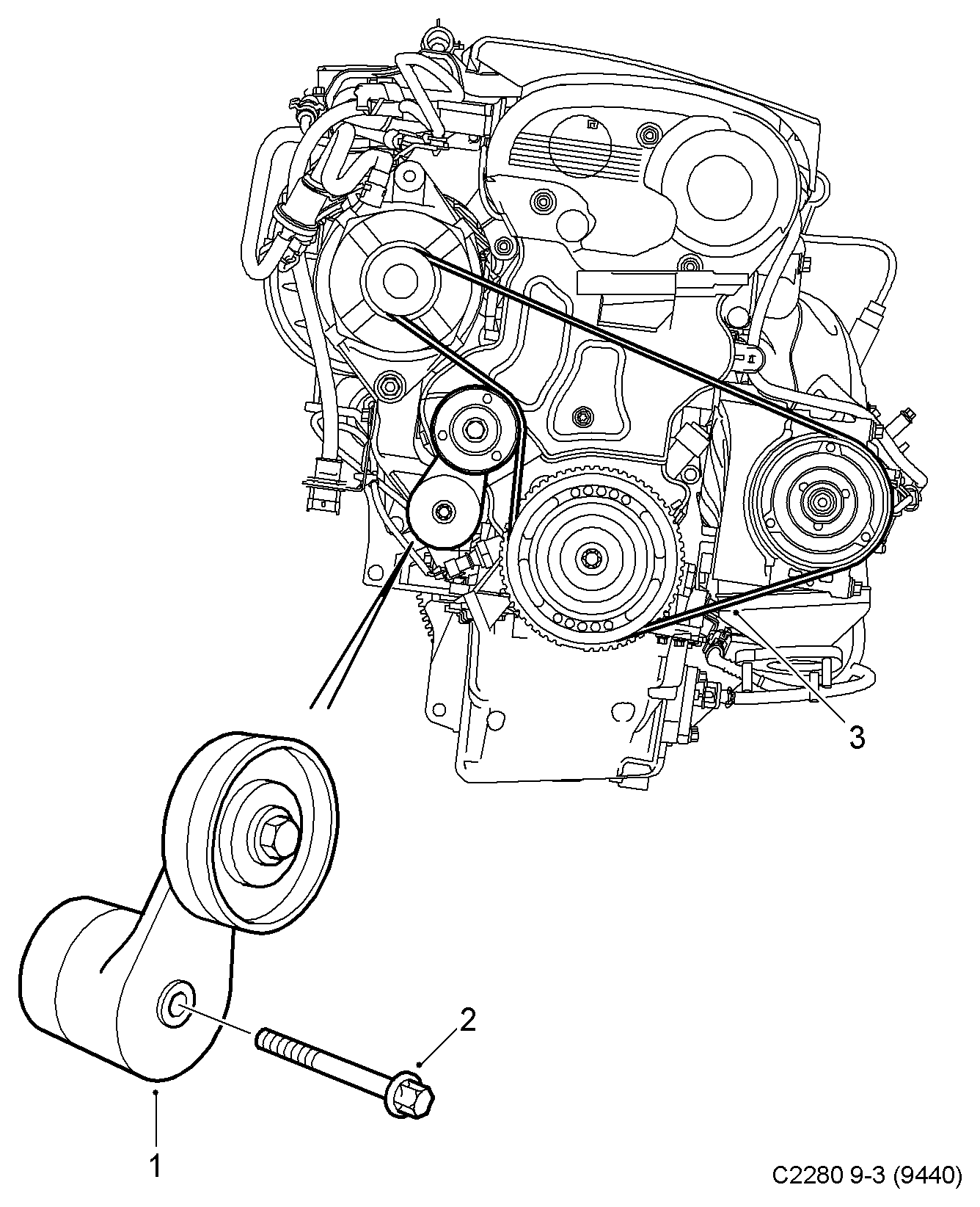 Opel 90571758 - Tendicinghia, Cinghia Poly-V www.autoricambit.com