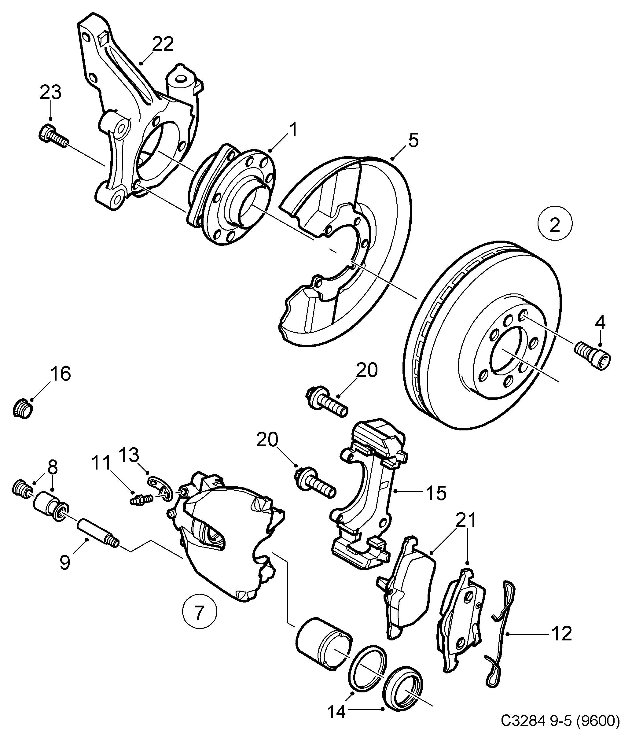 SAAB 8969107 - Kit manicotti di guida, Pinza freno www.autoricambit.com