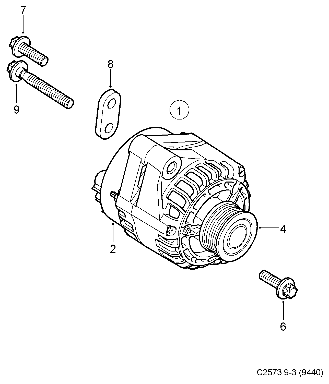 SAAB 55 571 966 - Puleggia cinghia, Alternatore www.autoricambit.com