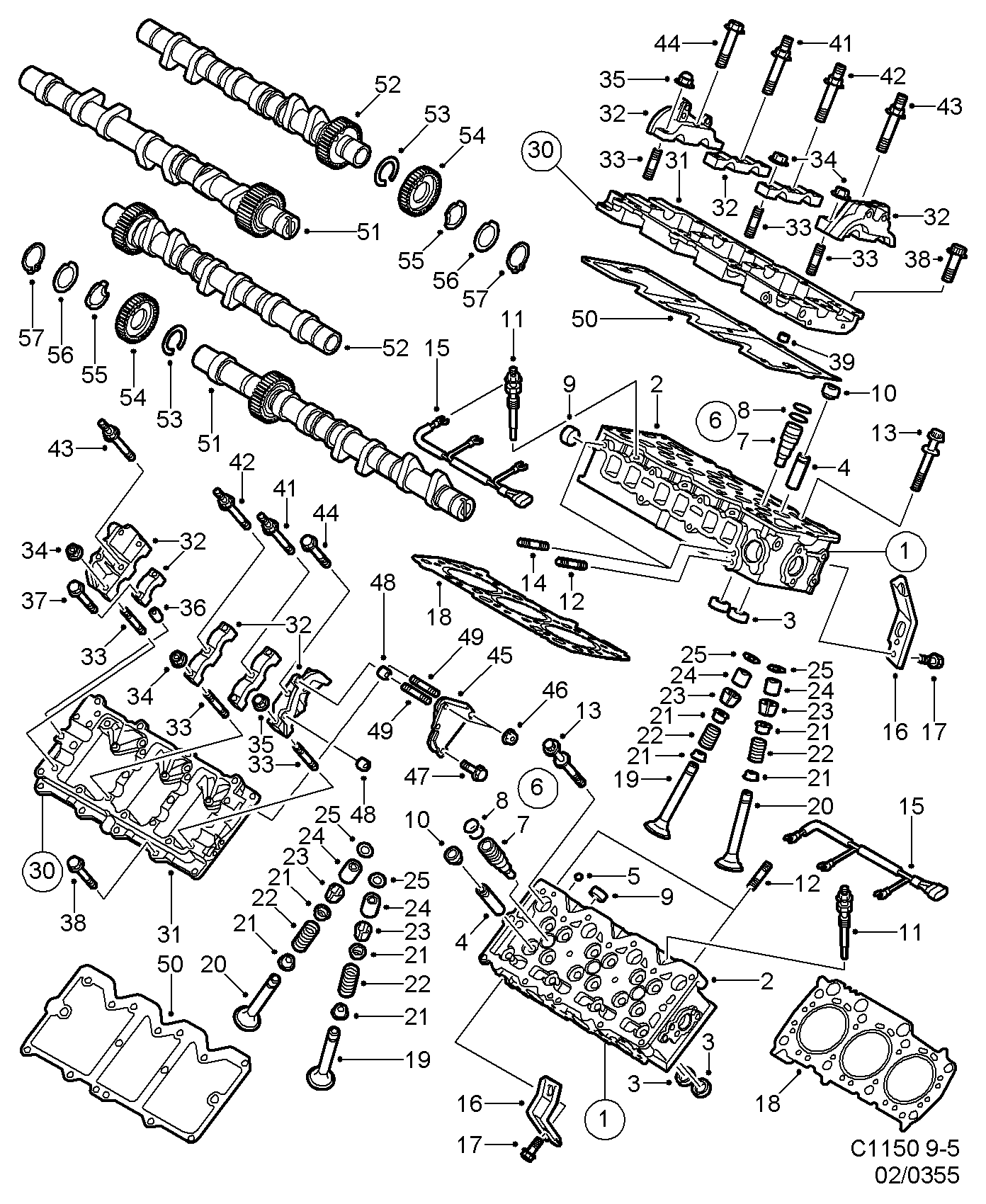 SAAB 59 50 597 - Kit guarnizioni, Stelo valvola www.autoricambit.com