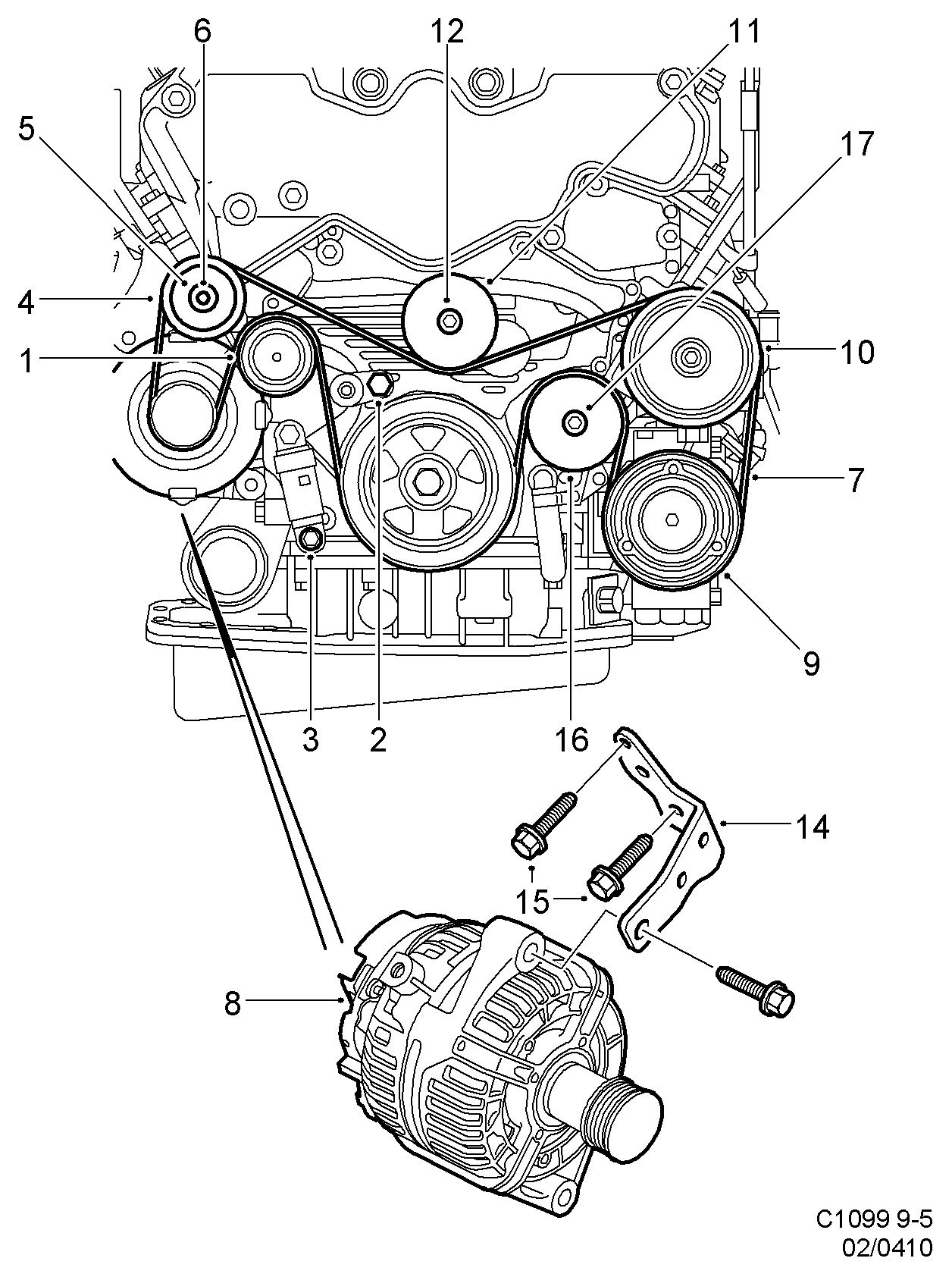 Opel 59 54 763 - Galoppino/Guidacinghia, Cinghia Poly-V www.autoricambit.com