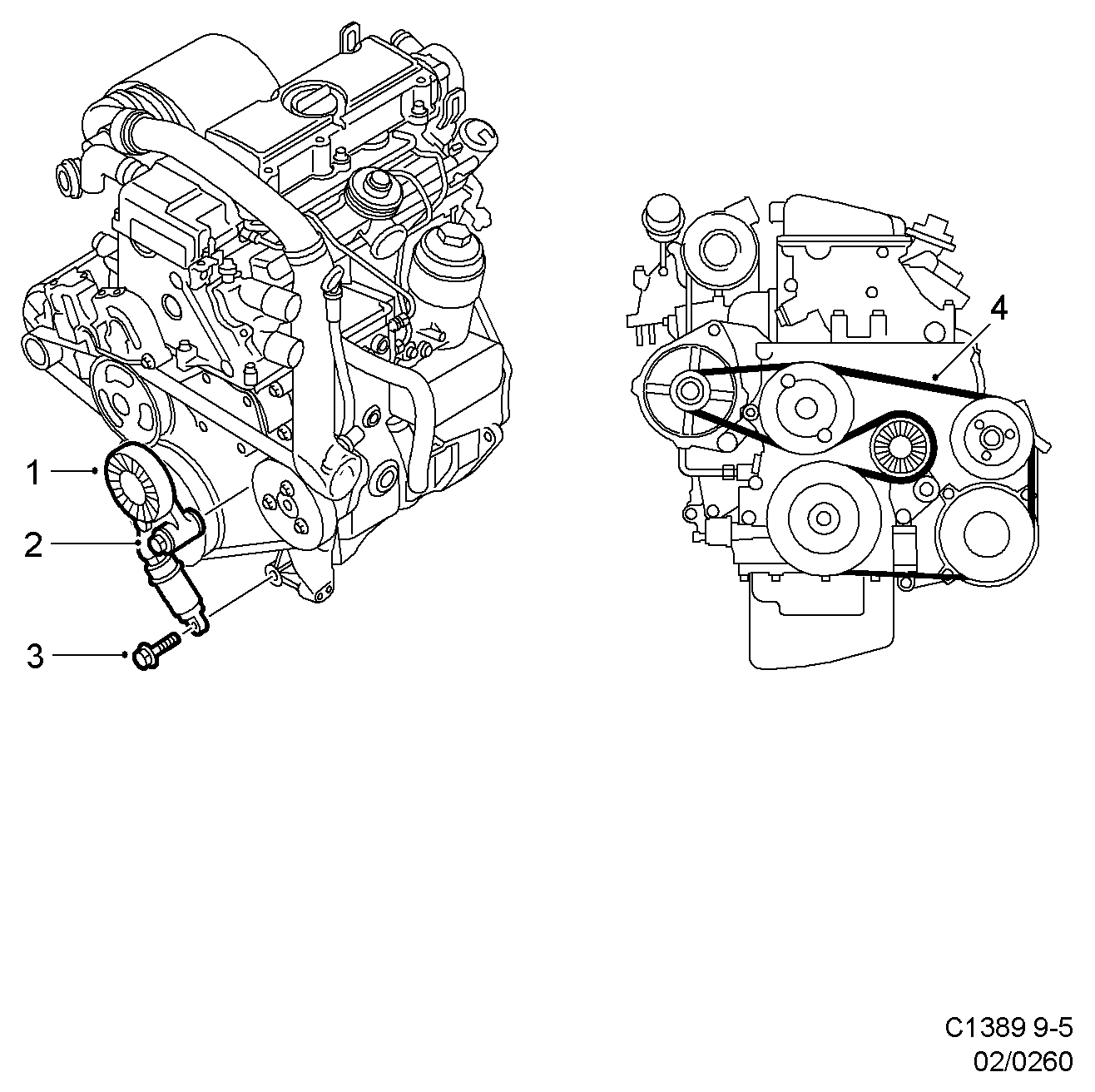 Opel 53 42 456 - Tendicinghia, Cinghia Poly-V www.autoricambit.com