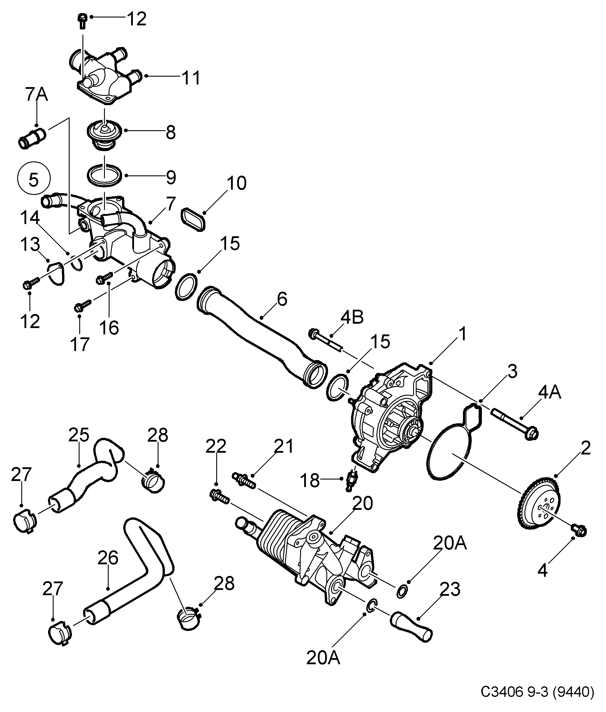 Opel 24467301 - Pompa acqua www.autoricambit.com