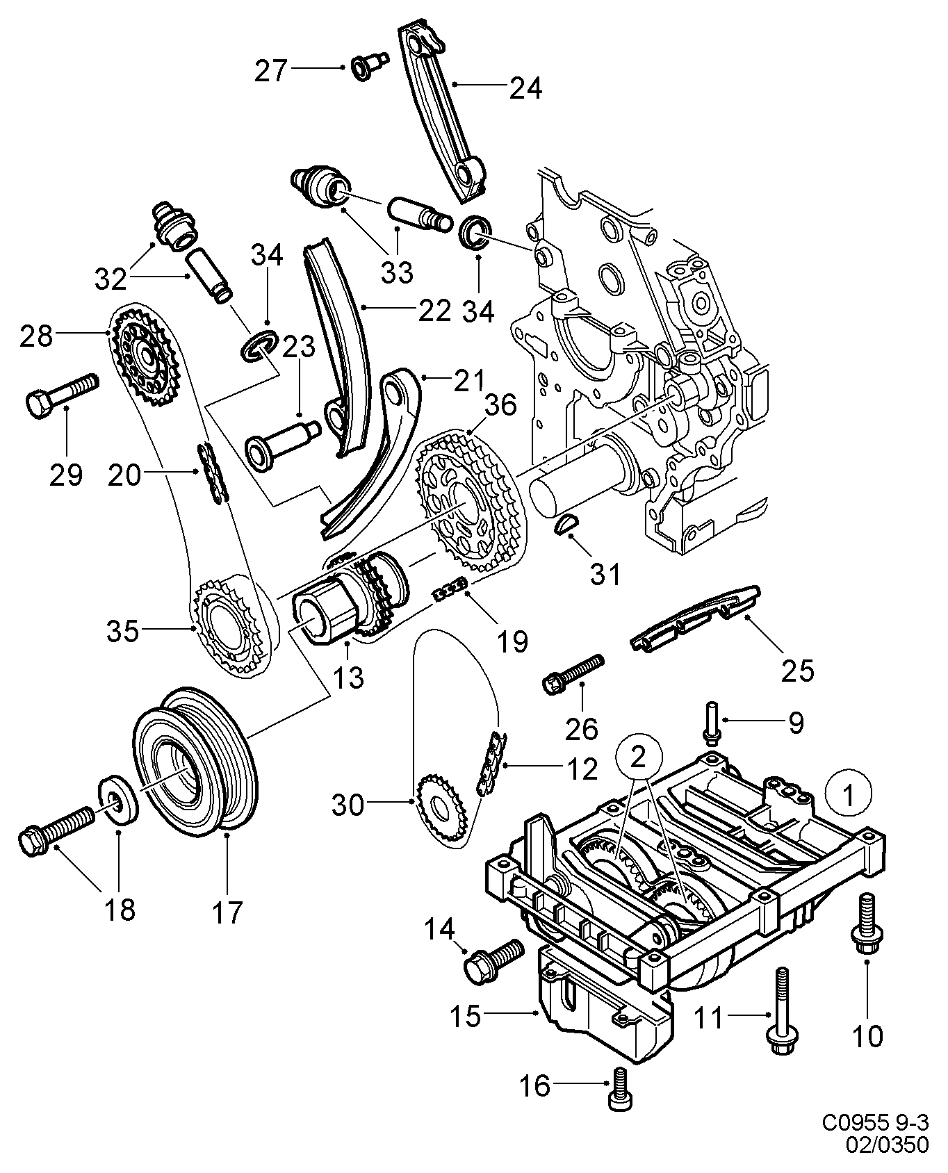 SAAB 53 418 13 - Tenditore, Catena distribuzione www.autoricambit.com