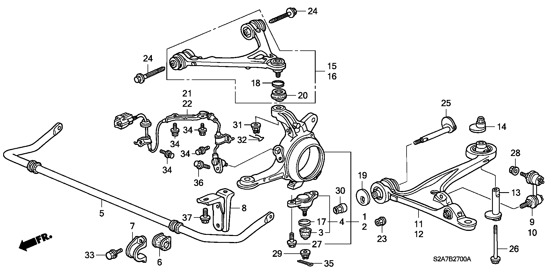 Honda 51321-S2A-003 - Asta/Puntone, Stabilizzatore www.autoricambit.com