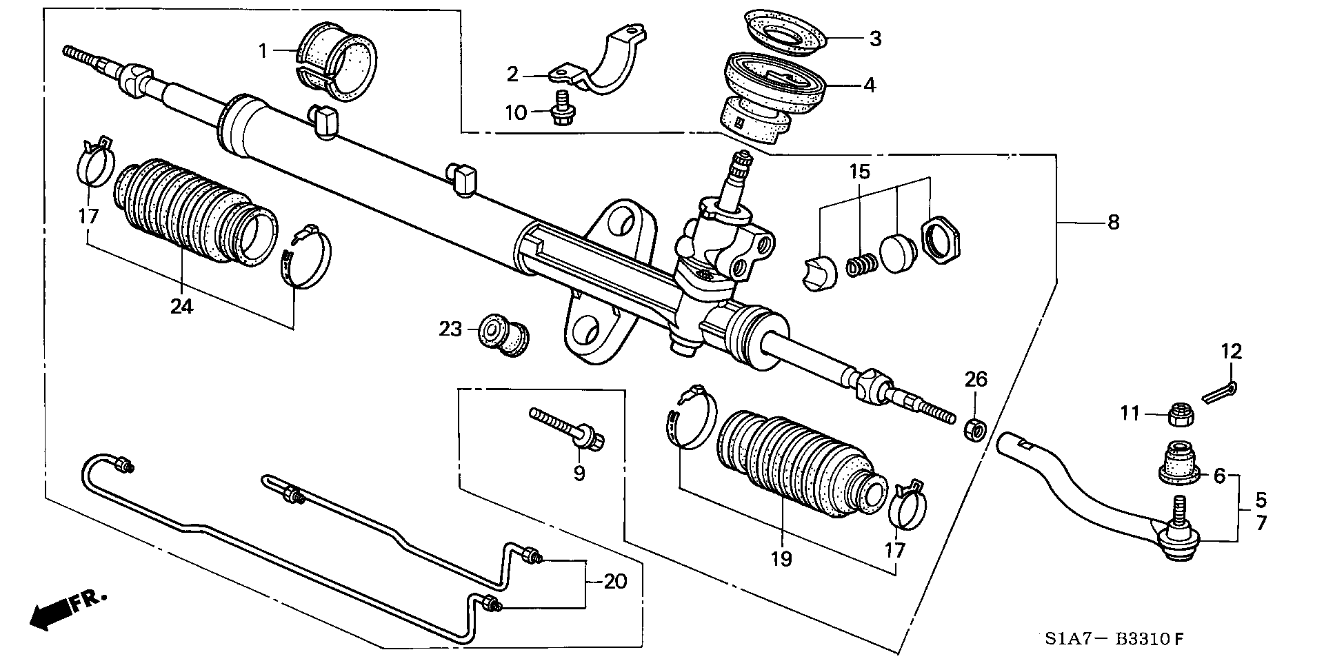 Honda 53535-S1A-E01 - Kit soffietto, Sterzo www.autoricambit.com