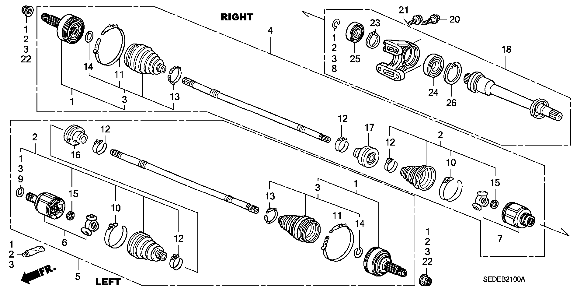 Honda 44310-S9A-300 - Kit giunti, Semiasse www.autoricambit.com