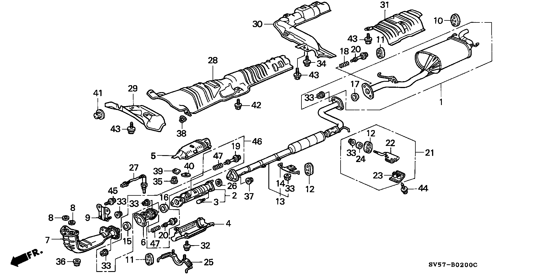 Honda 18231-SP0-000 - Bullone, Imp. gas scarico www.autoricambit.com