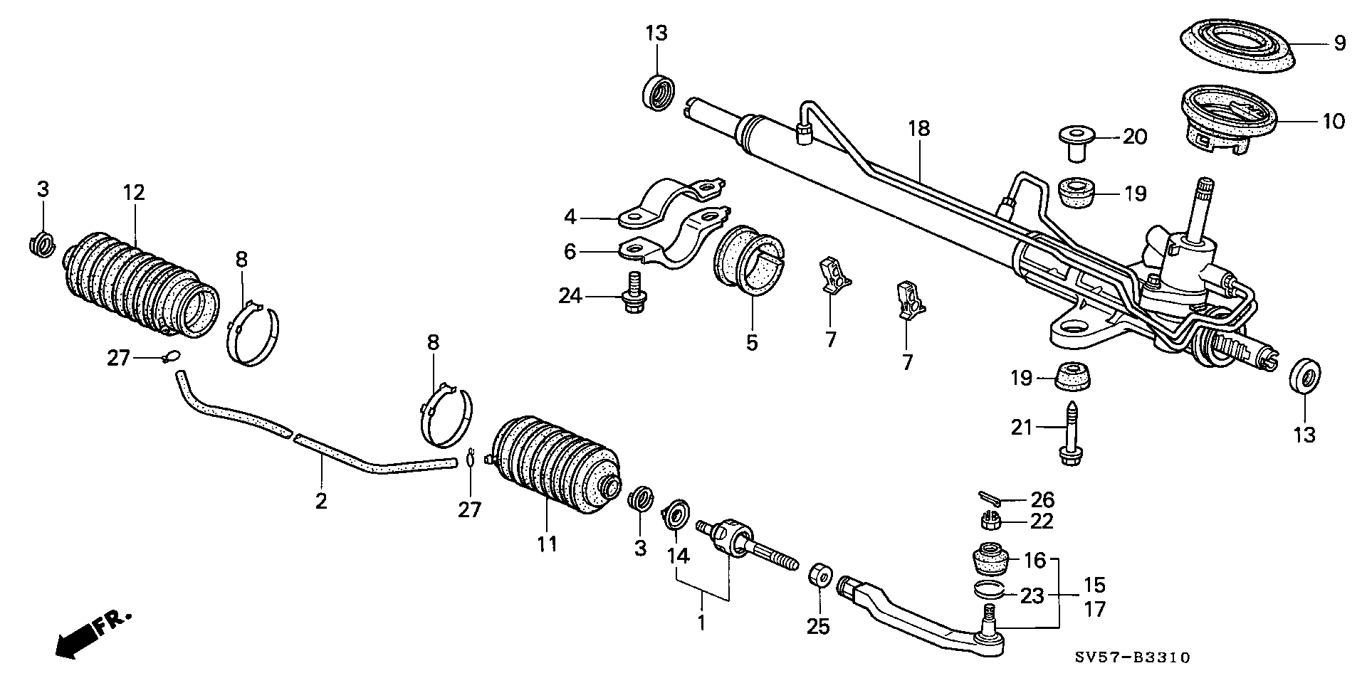 Honda 53534SV1N01 - Kit soffietto, Sterzo www.autoricambit.com