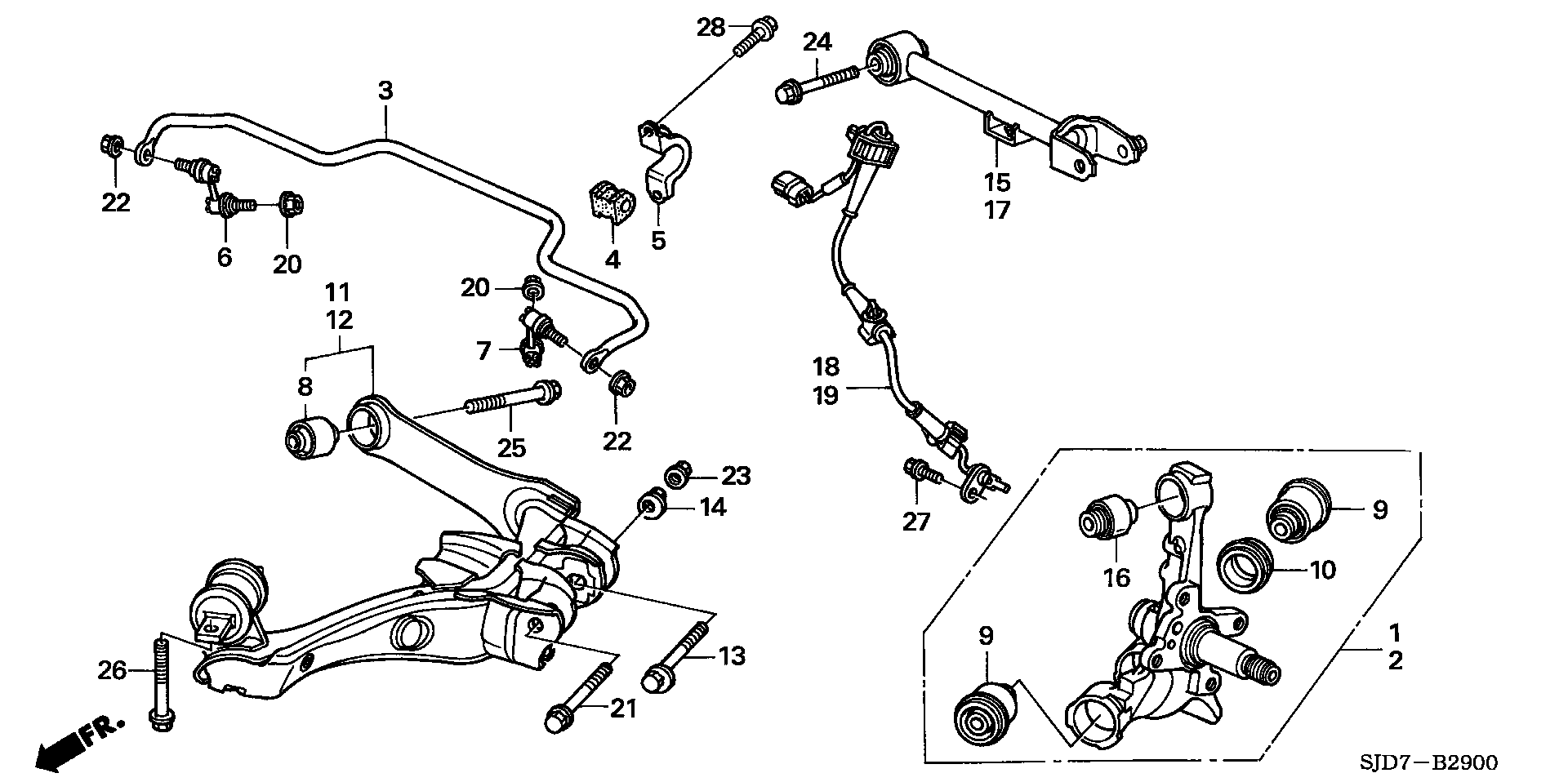 Honda 52390-SJF-000 - Silent Block, Supporto Braccio Oscillante www.autoricambit.com