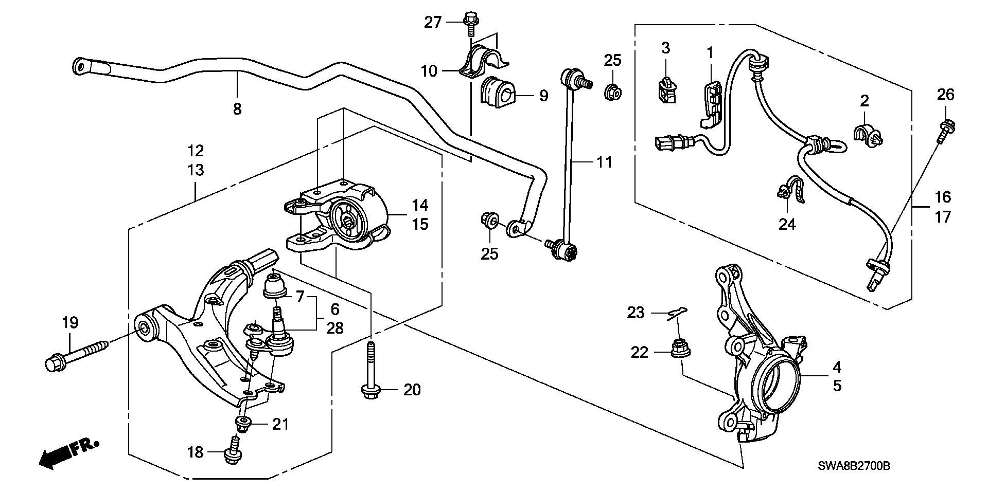 Honda 51350-SWA-A01 - Sospensione a ruote indipendenti www.autoricambit.com