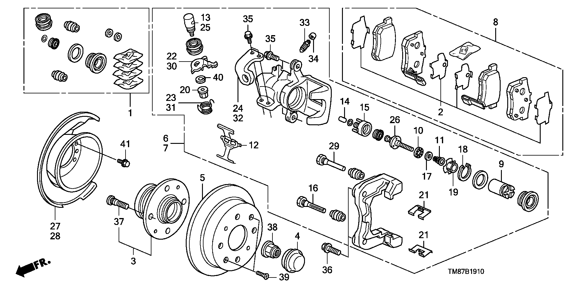 Honda 43022-TM8-G01 - Kit pastiglie freno, Freno a disco www.autoricambit.com