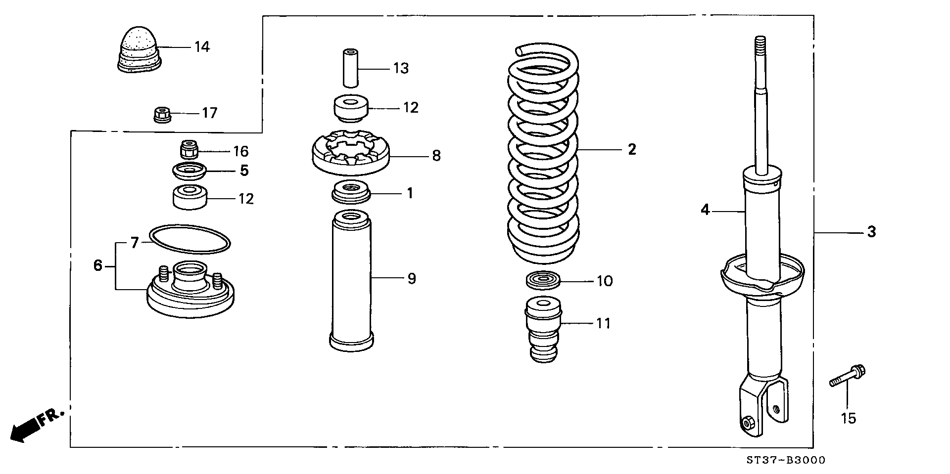 Honda 52687ST3E01 - Kit parapolvere, Ammortizzatore www.autoricambit.com