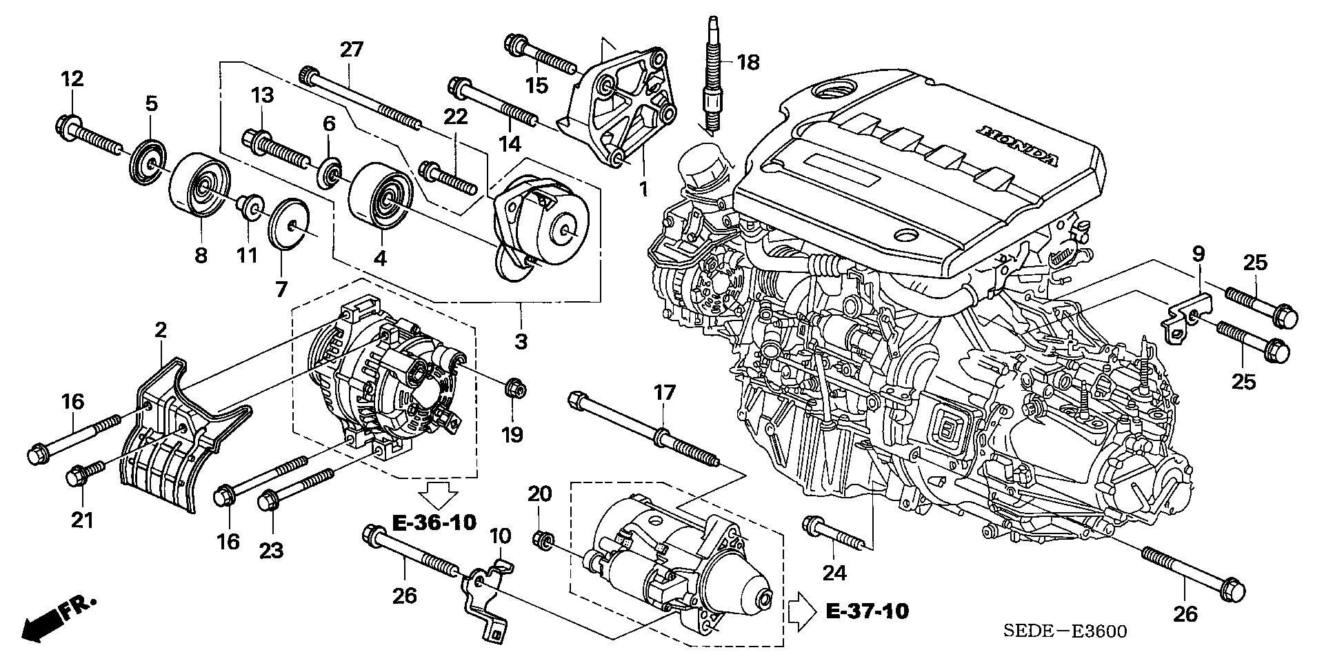 Honda 31190-RBD-E01 - Galoppino/Guidacinghia, Cinghia Poly-V www.autoricambit.com