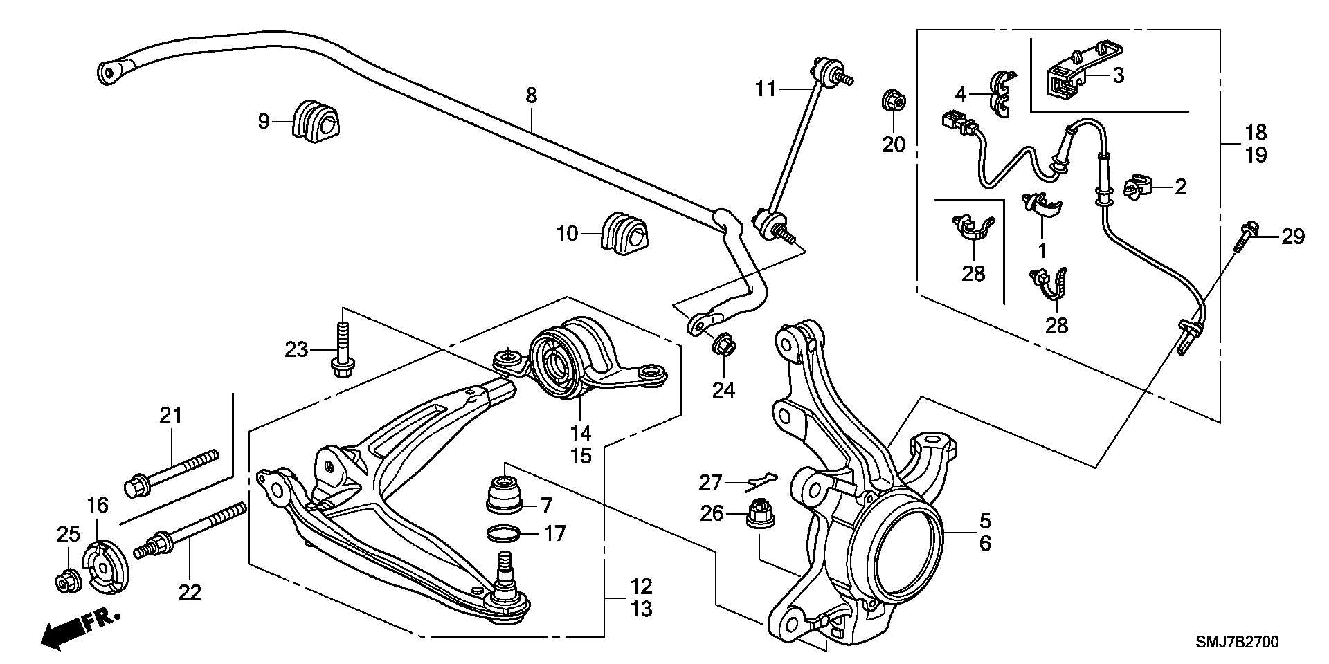 Honda 57450 SMG E01 - Sensore, N° giri ruota www.autoricambit.com