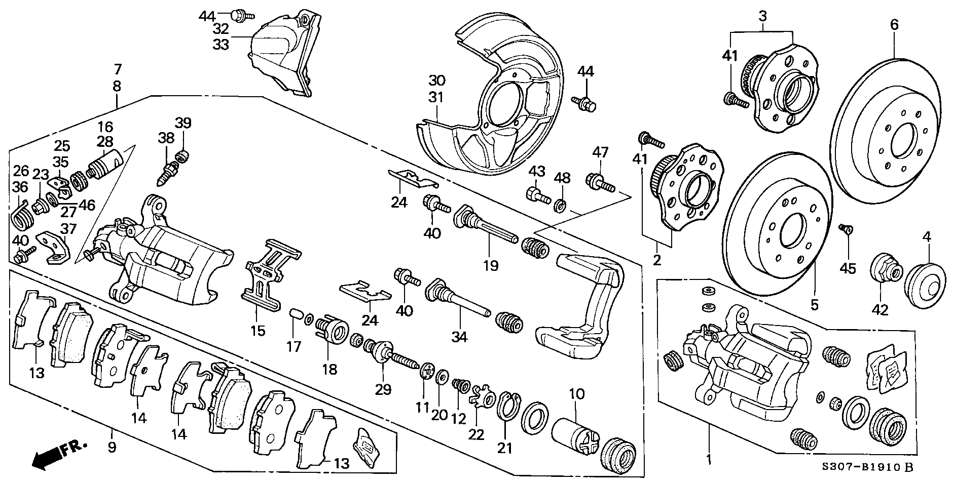 Honda 43022-SV4-A20 - Kit pastiglie freno, Freno a disco www.autoricambit.com