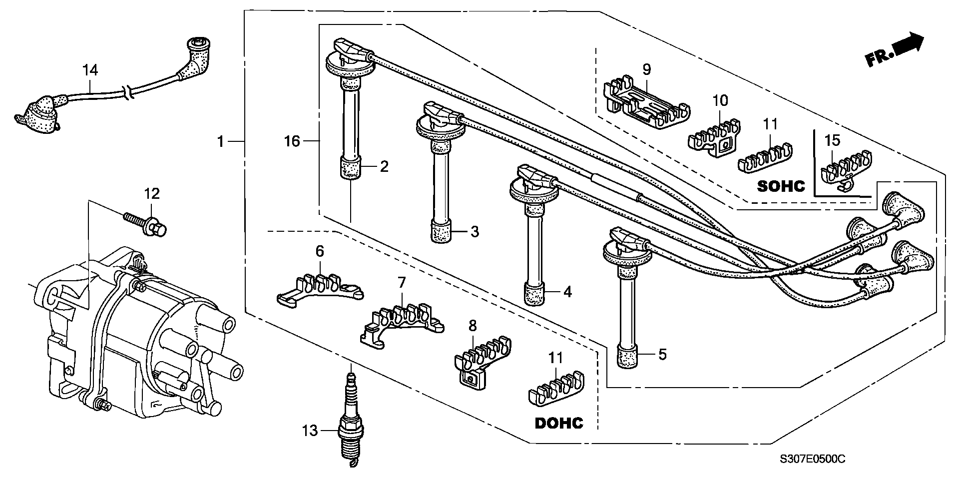 Honda 32700-P5M-405 - Kit cavi accensione www.autoricambit.com