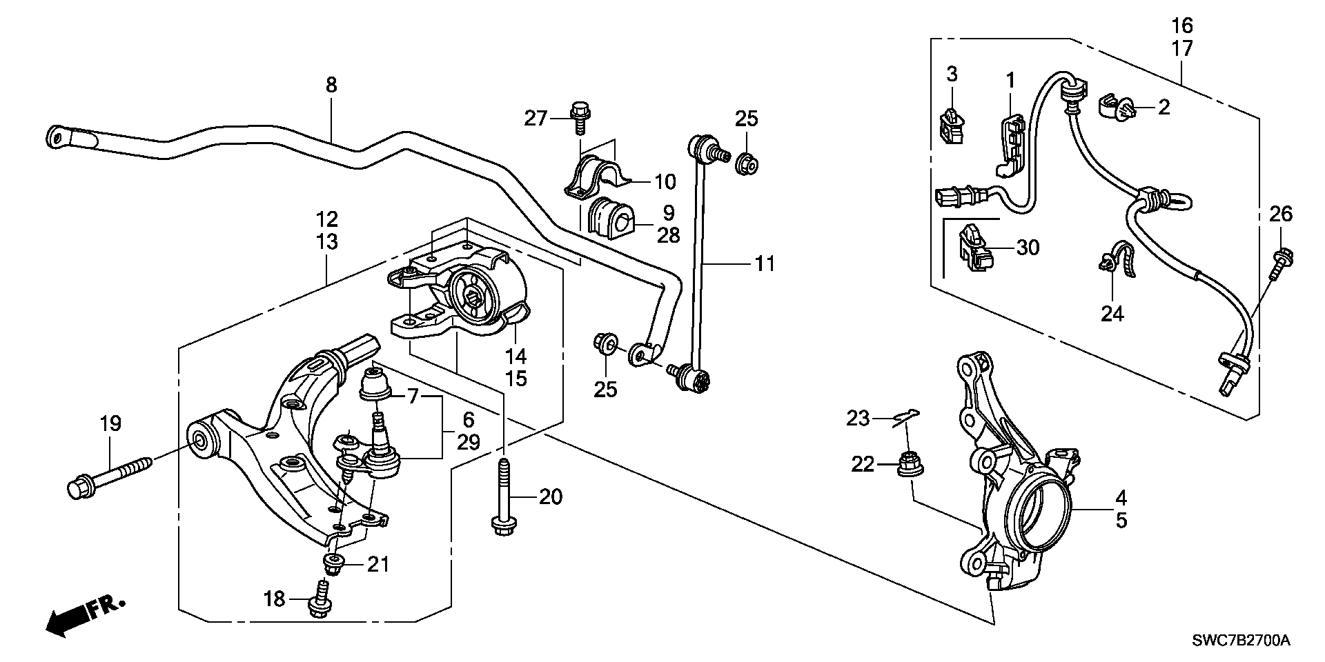 Honda 51350-SWA-E80 - Sospensione a ruote indipendenti www.autoricambit.com