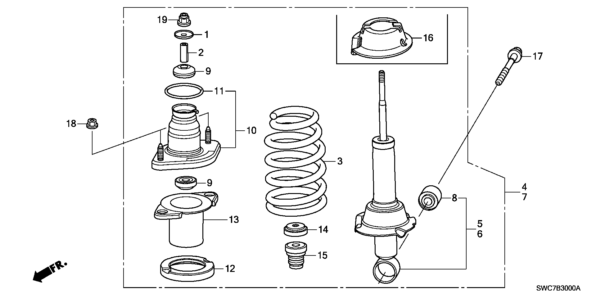 Honda 52611-SWA-A11 - Ammortizzatore www.autoricambit.com