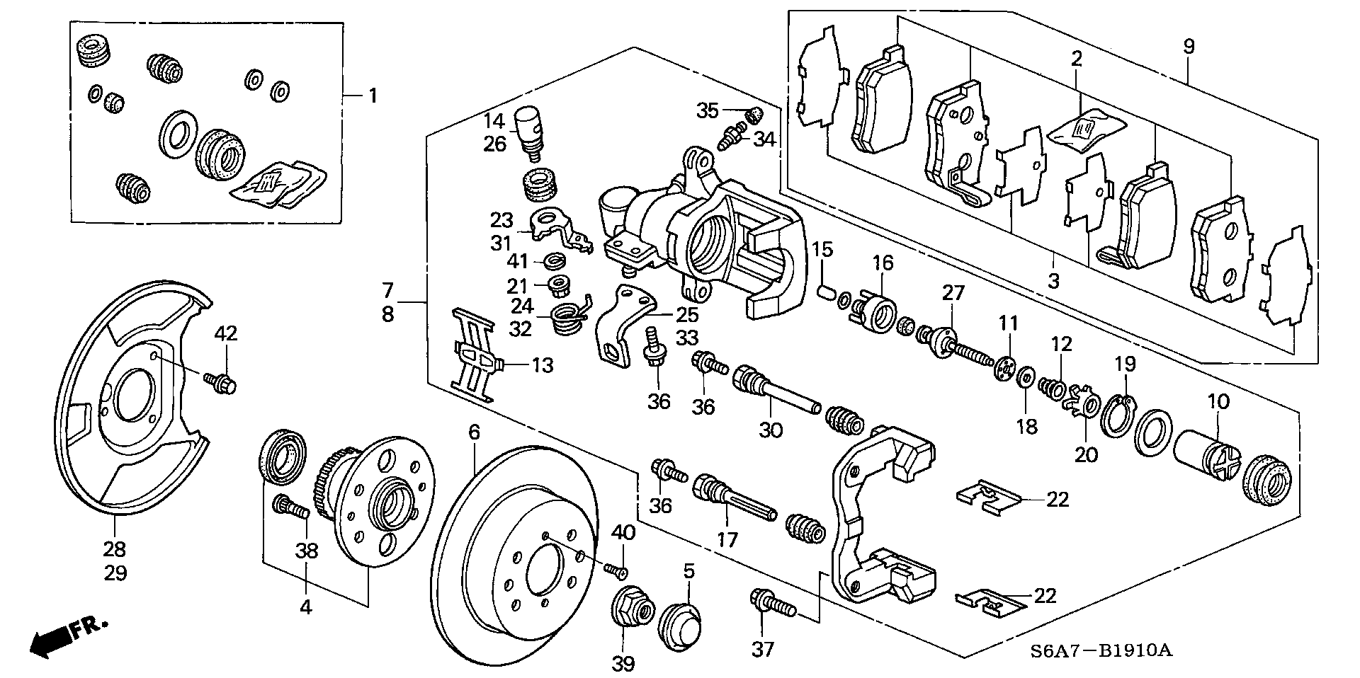 Honda 43022-S6D-E50 - Kit pastiglie freno, Freno a disco www.autoricambit.com