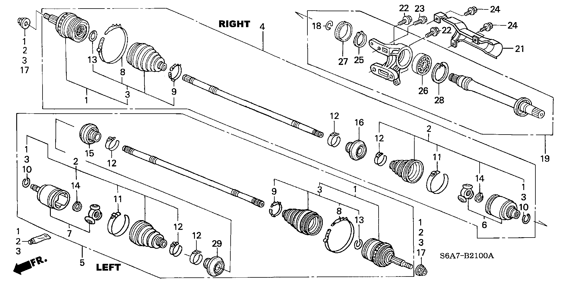 Honda 44014-S6D-G50 - Kit giunti, Semiasse www.autoricambit.com